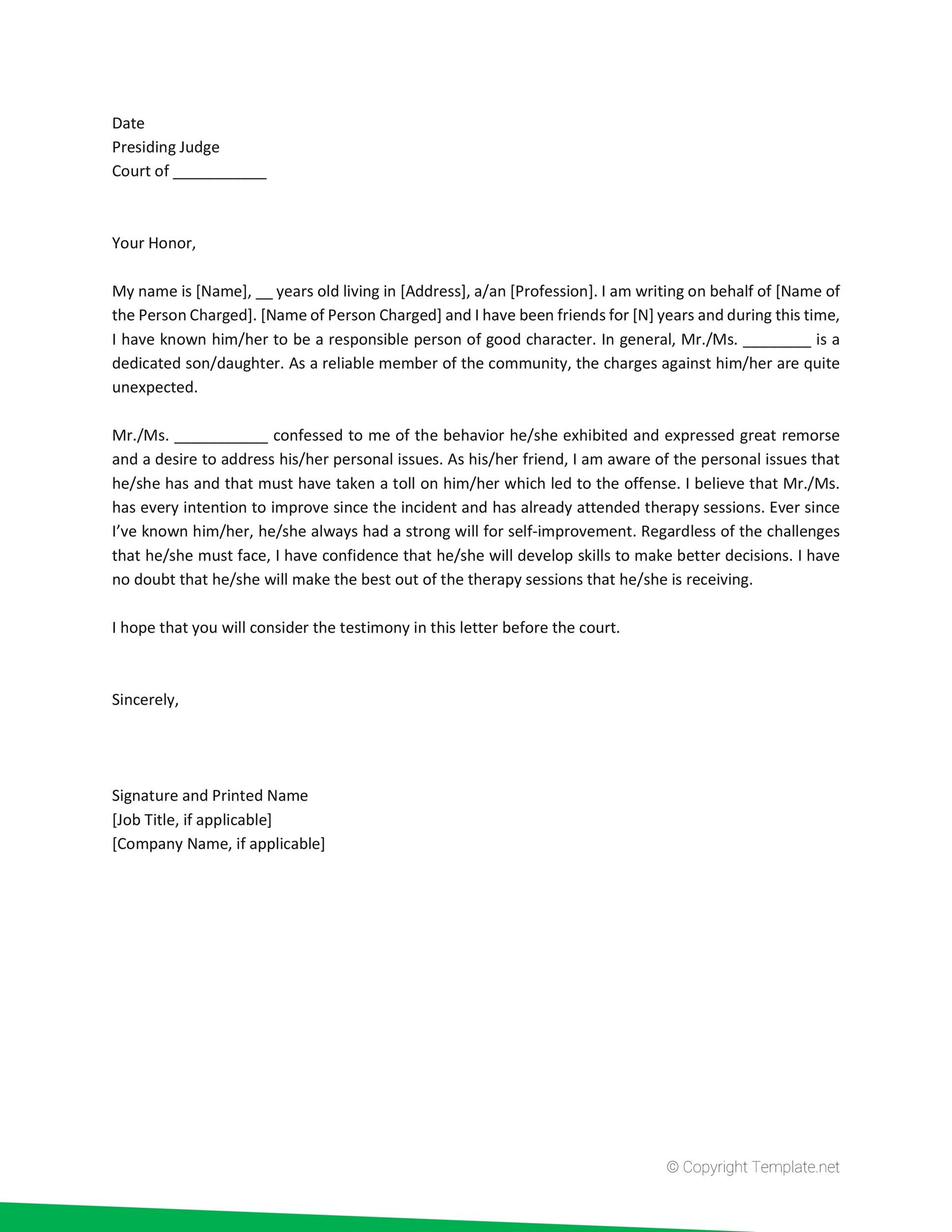 Character Witness Letters Character Witness Letters