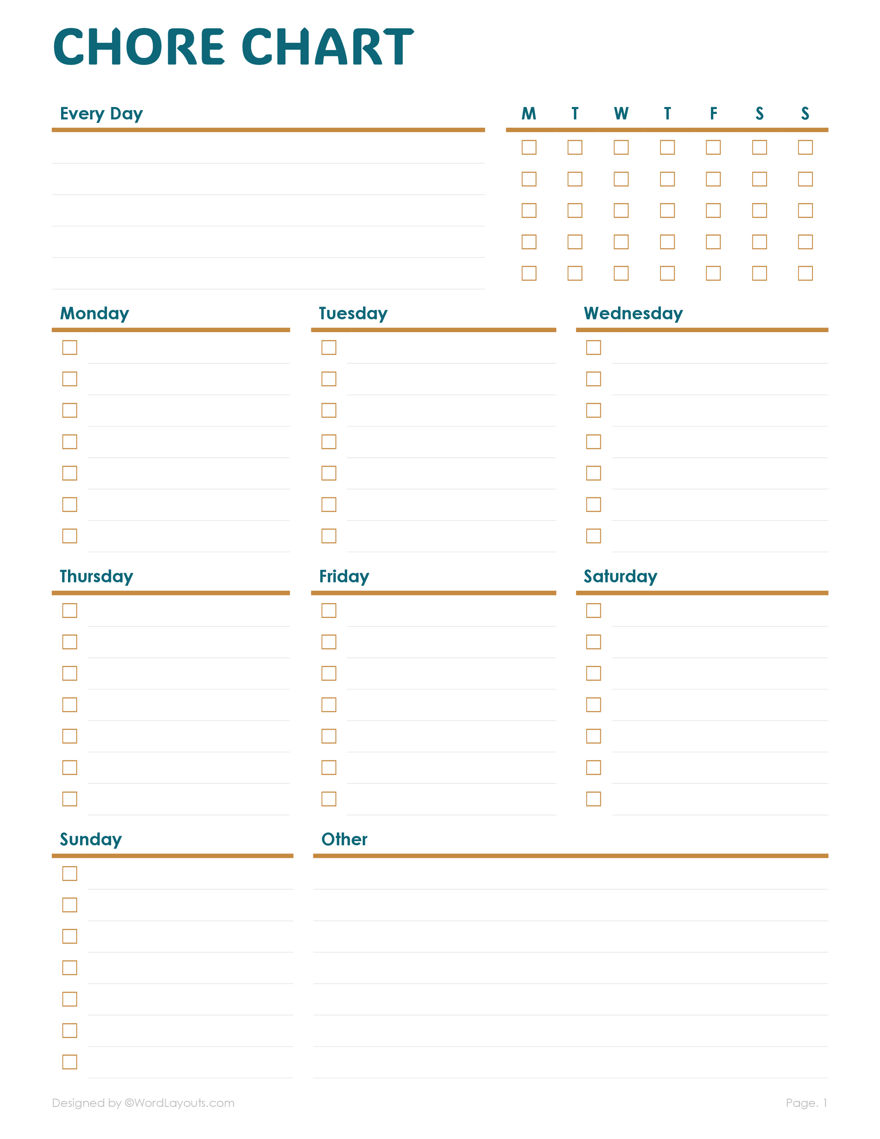 free printable blank chart template