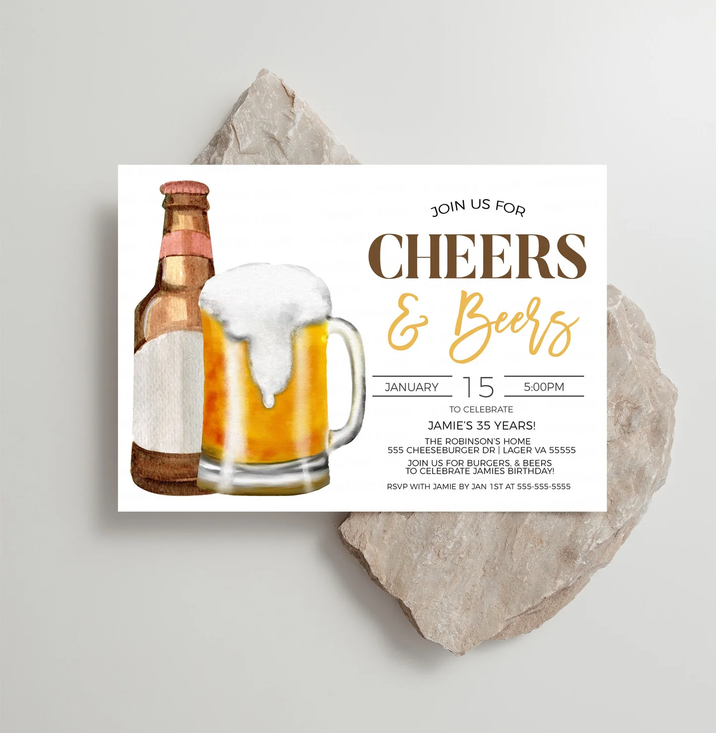 Cheers And Beers Invitation Beer Party Invite Surprise Birthday Party Retirement Party Invitation Digital Editable Printable Template