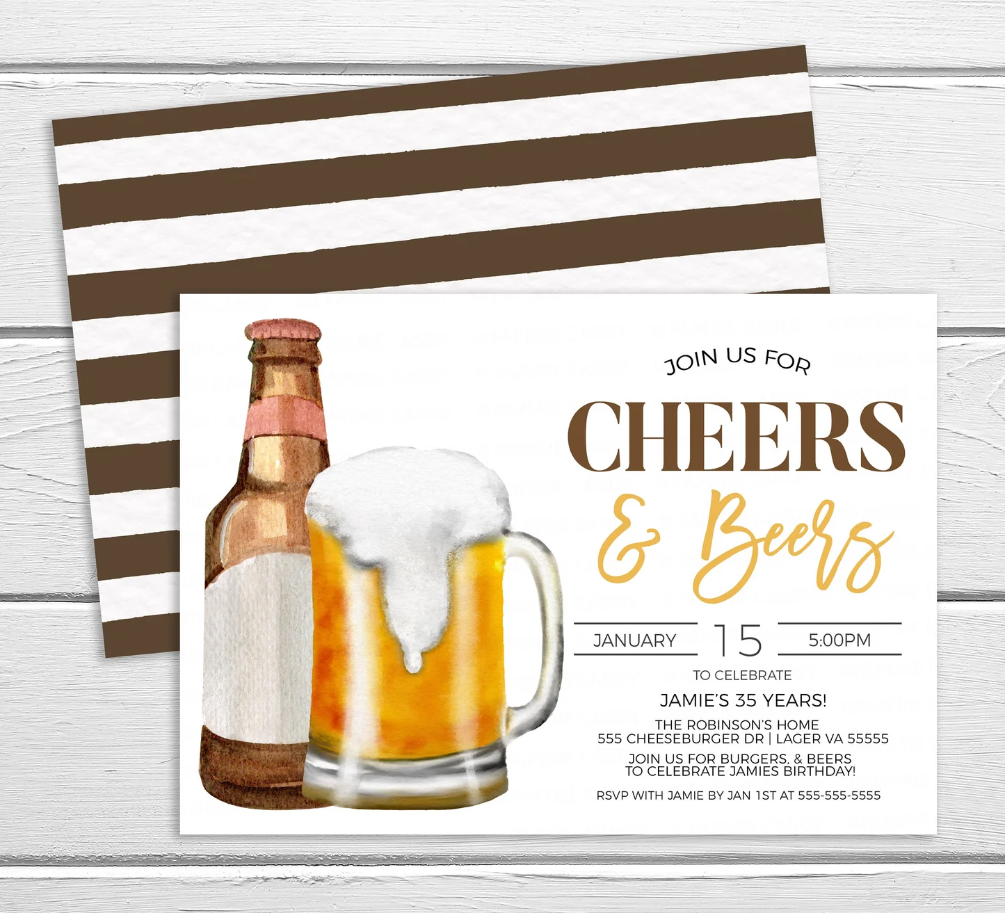 Cheers And Beers Invitation Beer Party Invite Surprise Birthday Party Retirement Party Invitation Digital Editable Printable Template