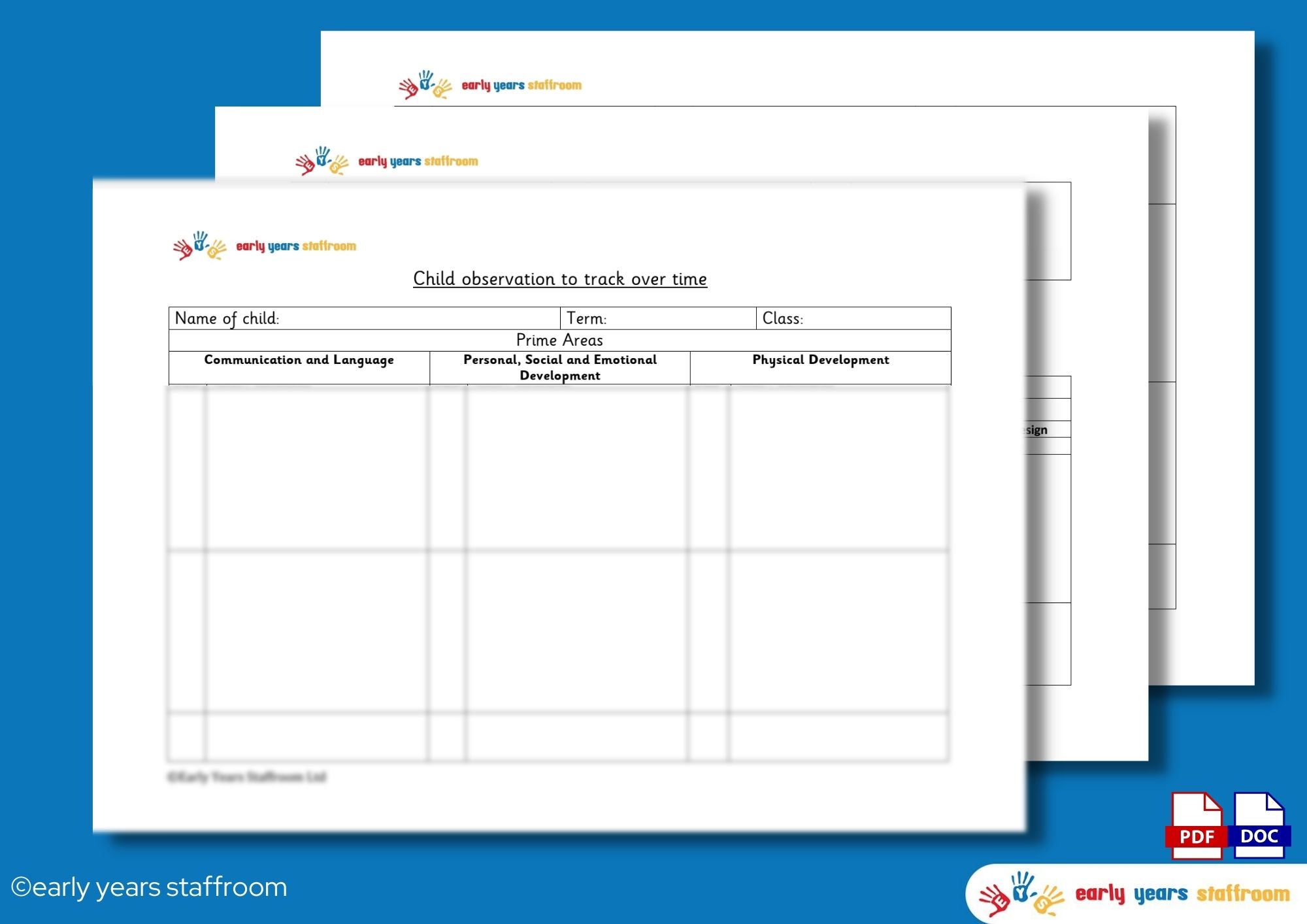 Child Observation Template To Track Over Time