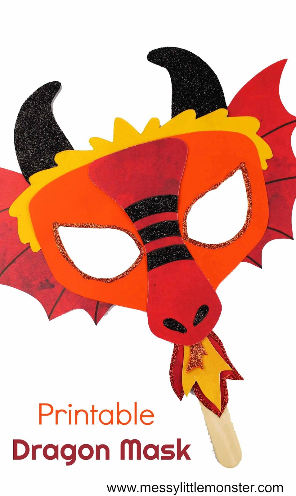 Chinese Dragon Mask Printable Craft