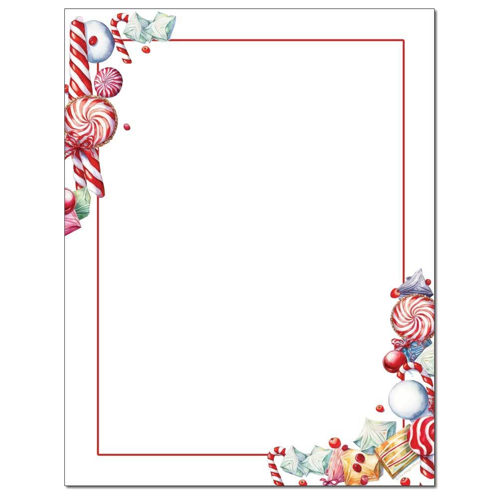 Christmas Candies Letterhead Paper