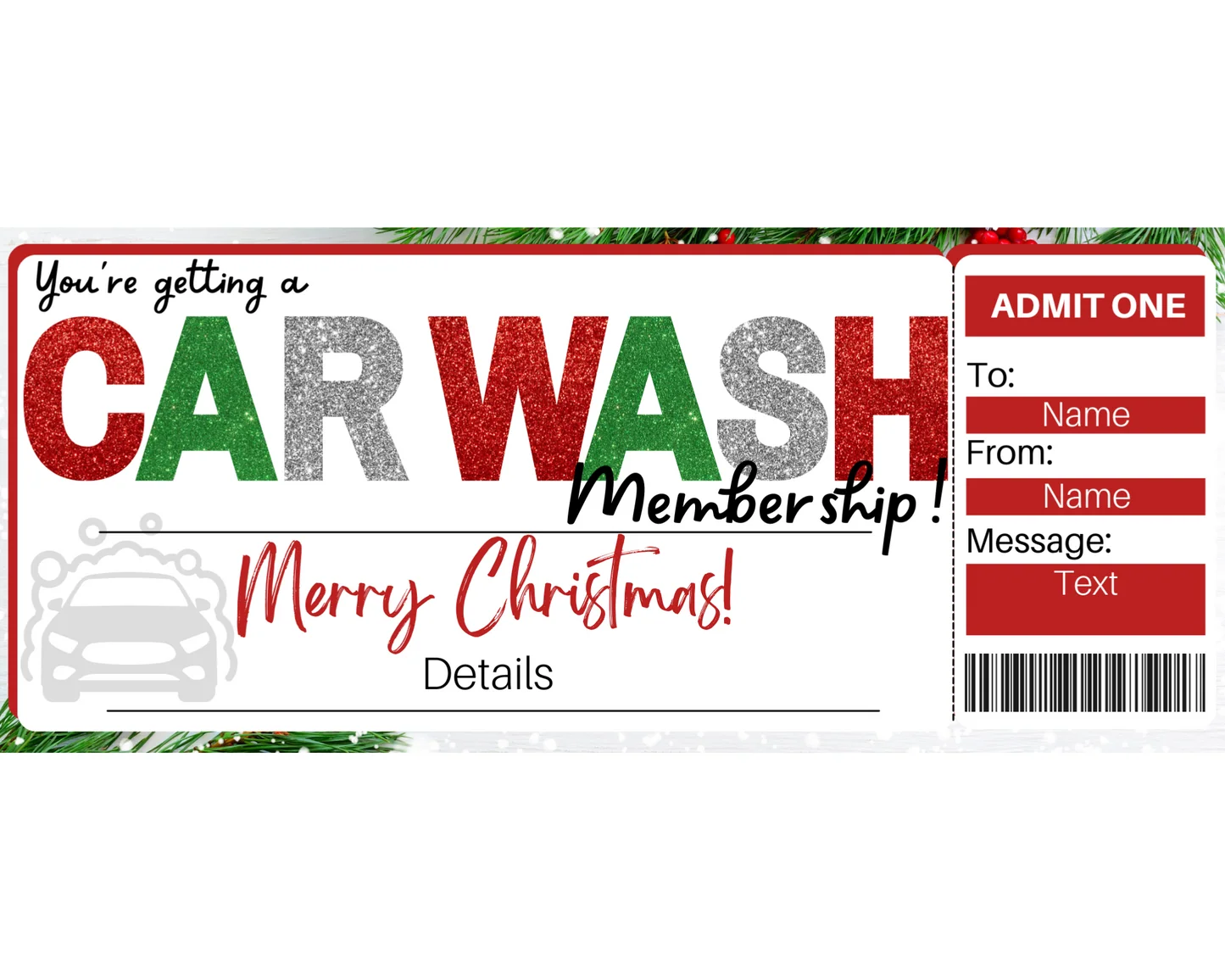 free printable car wash ticket template