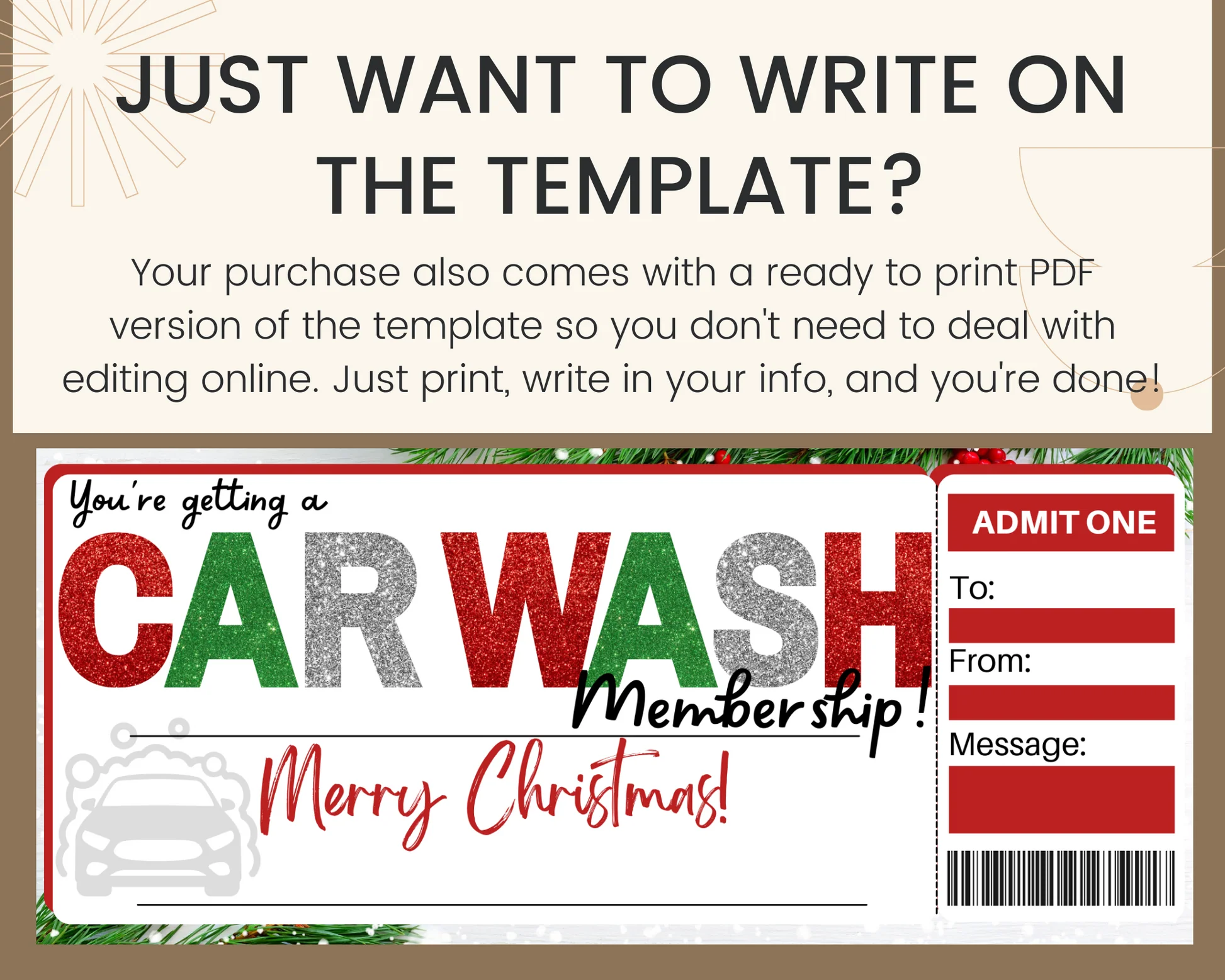 free printable car wash gift certificate template