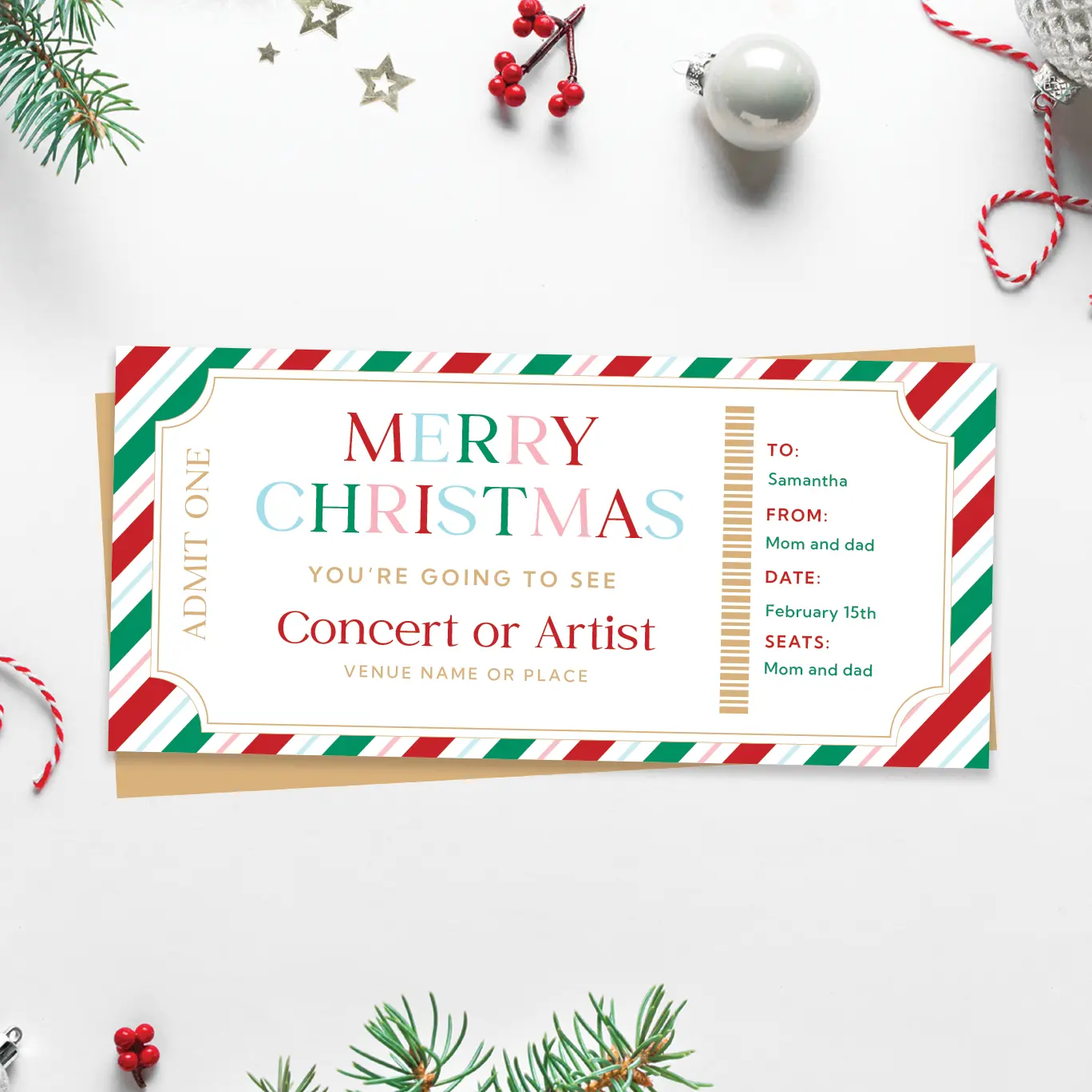Christmas Concert Ticket Gift