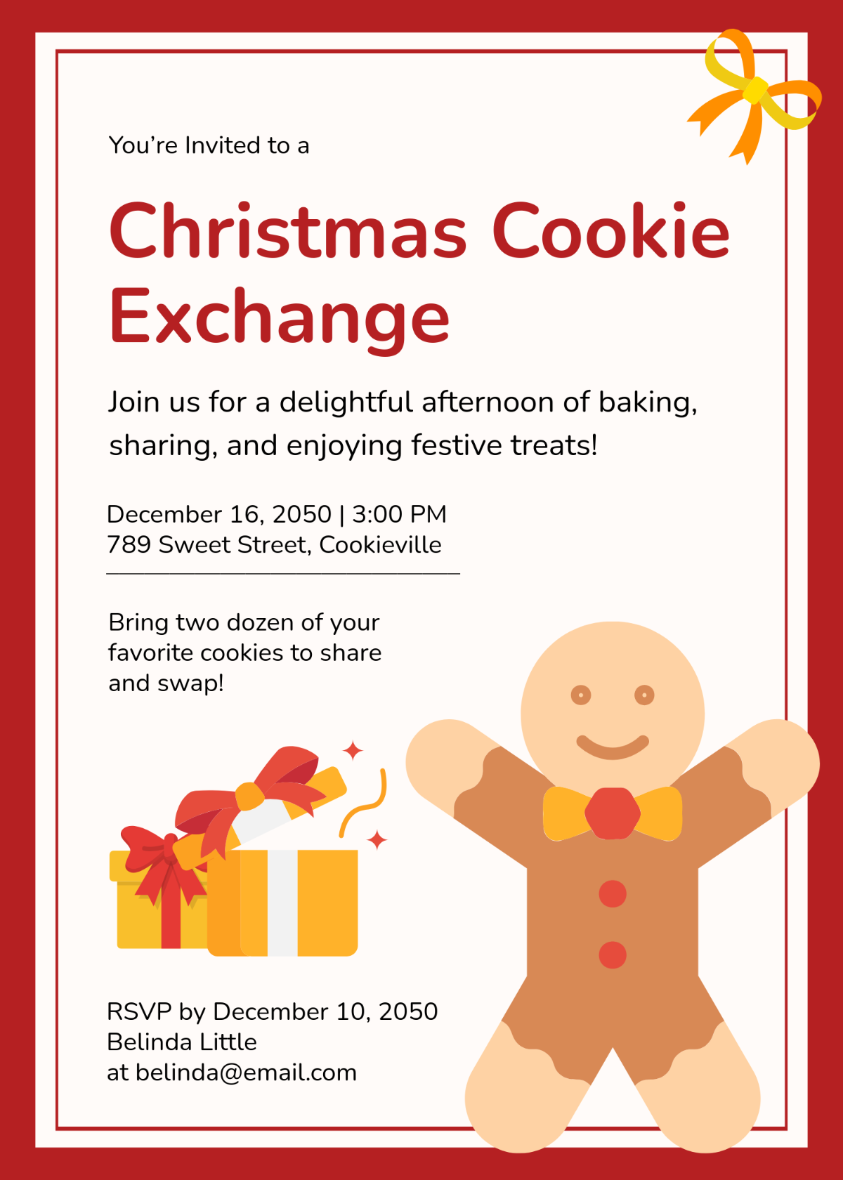 Christmas Cookie Exchange Invitation Template
