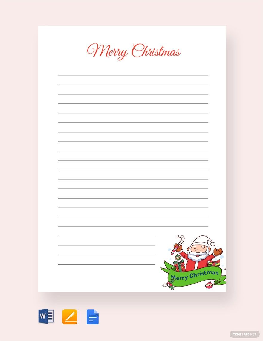 Christmas Design Writing Paper Template