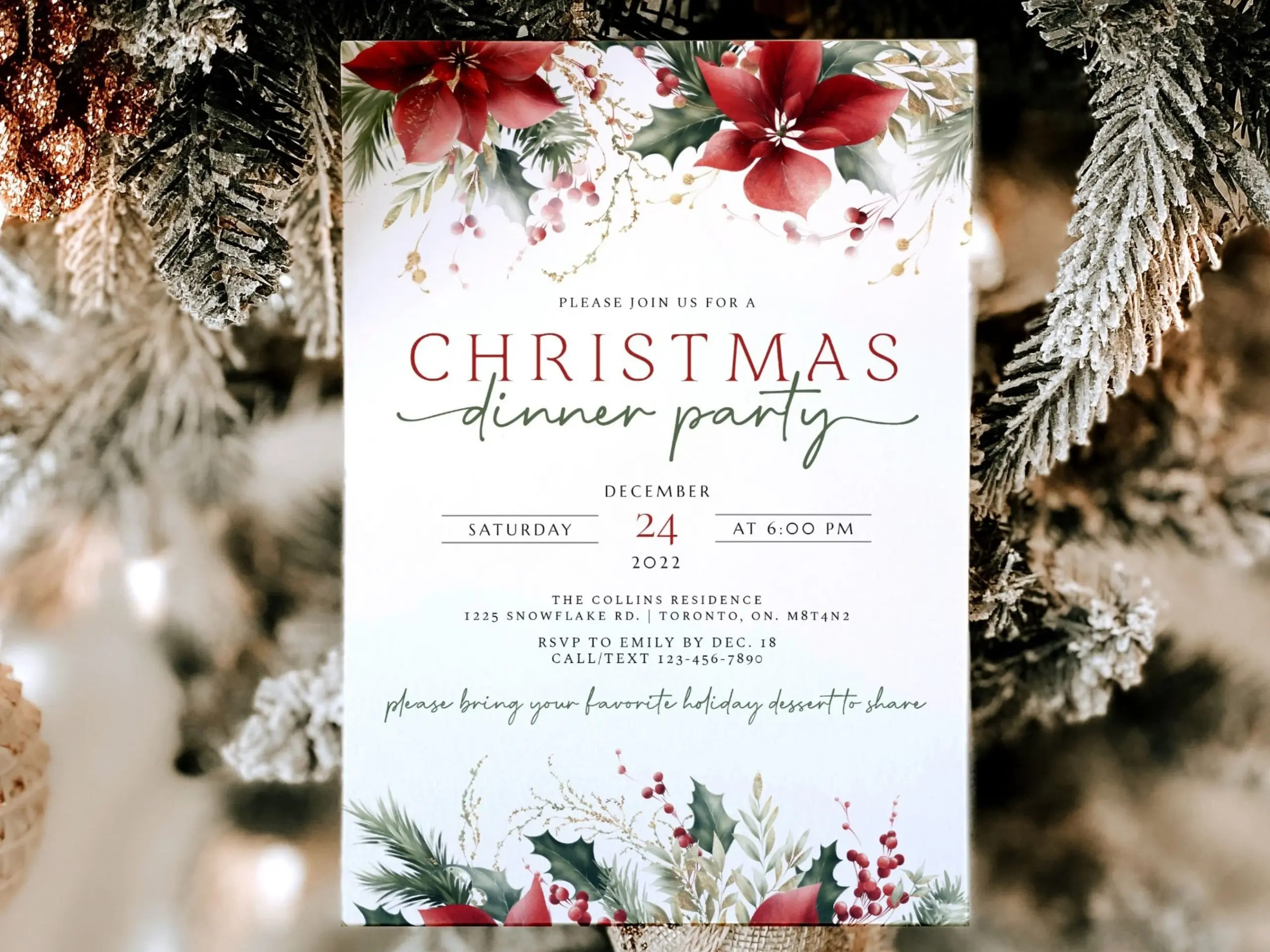 Christmas Dinner Party Invitation