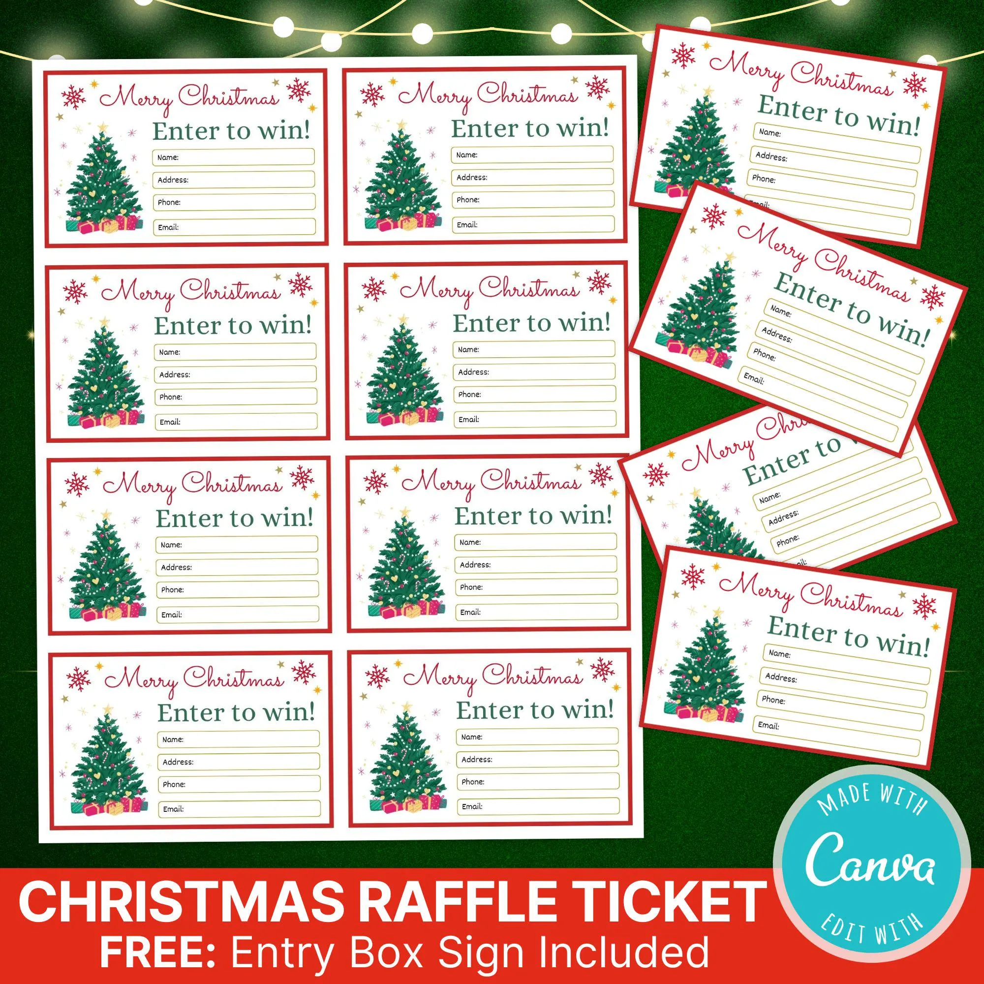 Christmas Enter To Win Raffle Ticket