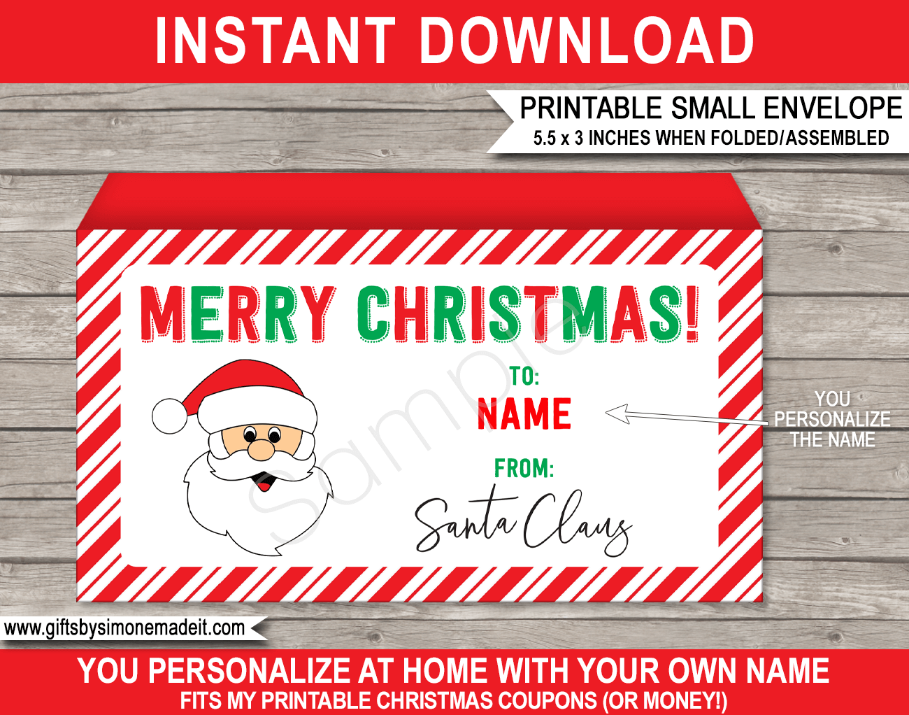 Christmas Envelope From Santa Christmas Envelope From Santa