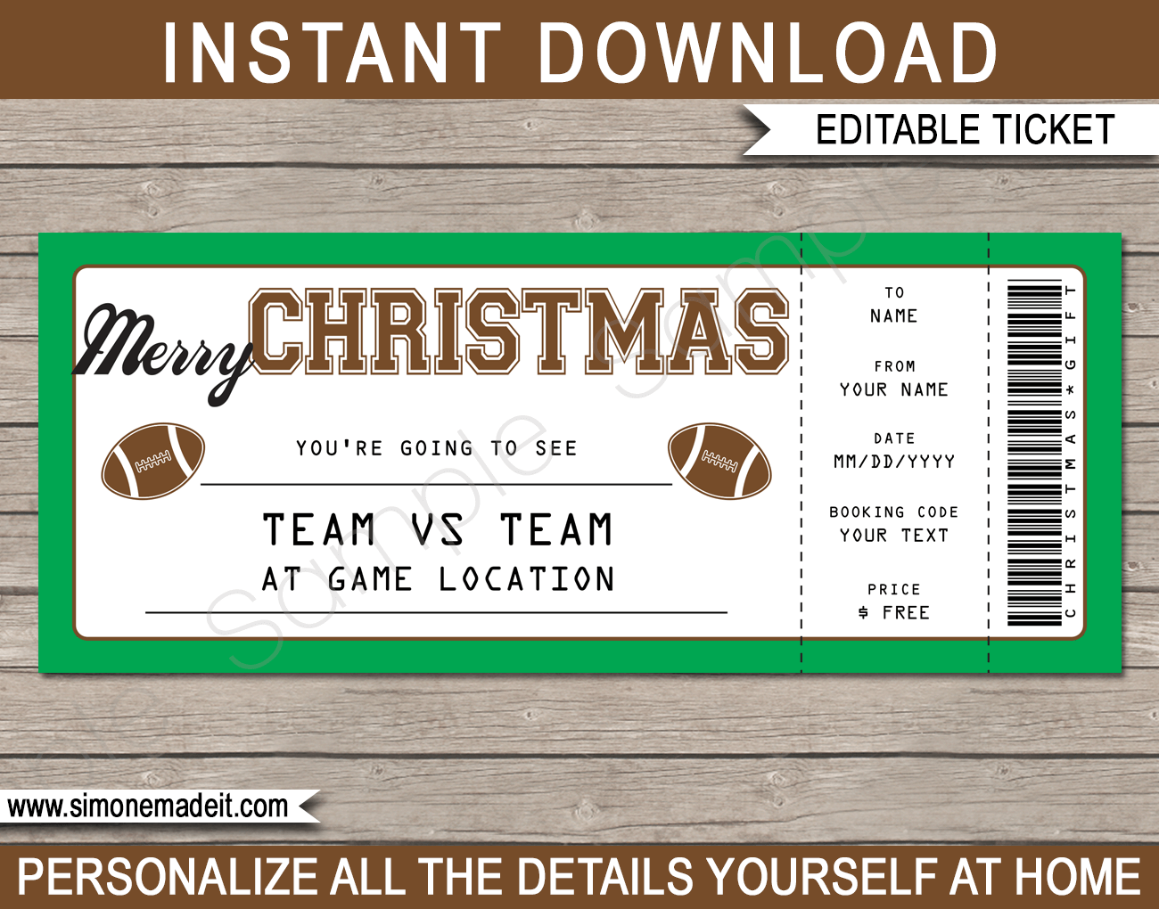 Christmas Football Ticket Gift Voucher