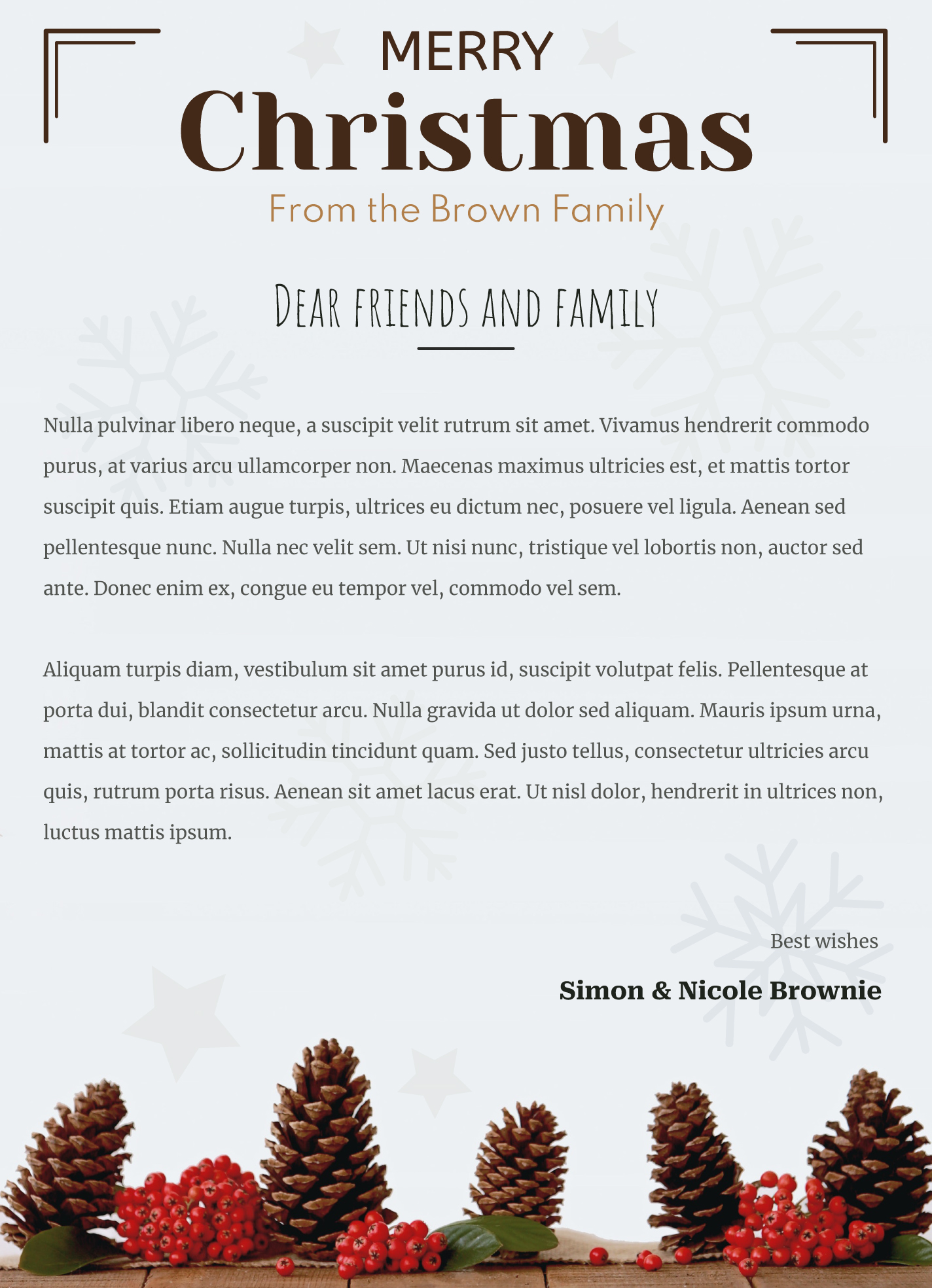 Christmas Holiday Newsletter Free Google Docs Template