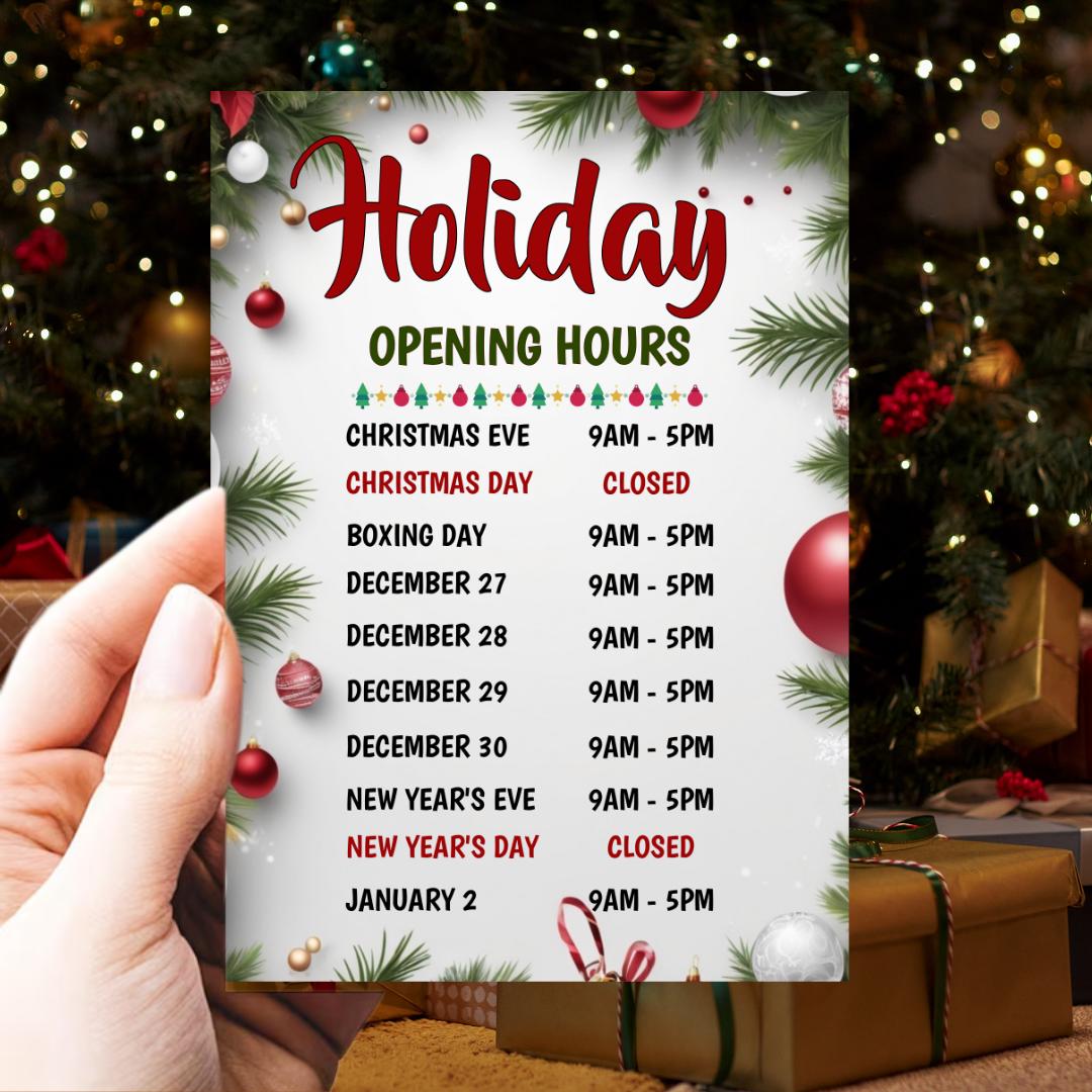 christmas opening times template christmas opening times template
