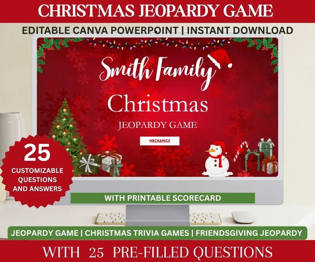 Christmas Jeopardy Game Editable Christmas Jeopardy Game Editable