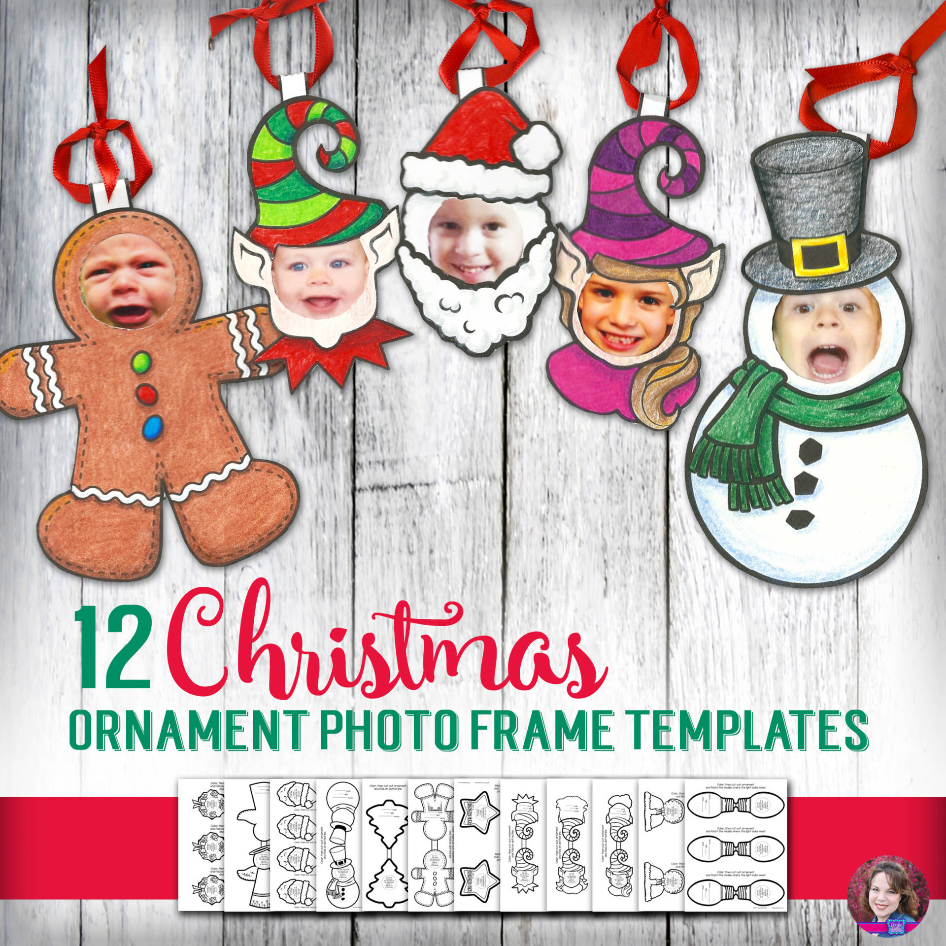 Christmas Keepsake Ornament Photo Frames Template 12 Christmas Keepsake Ornament Photo Frames Template 12