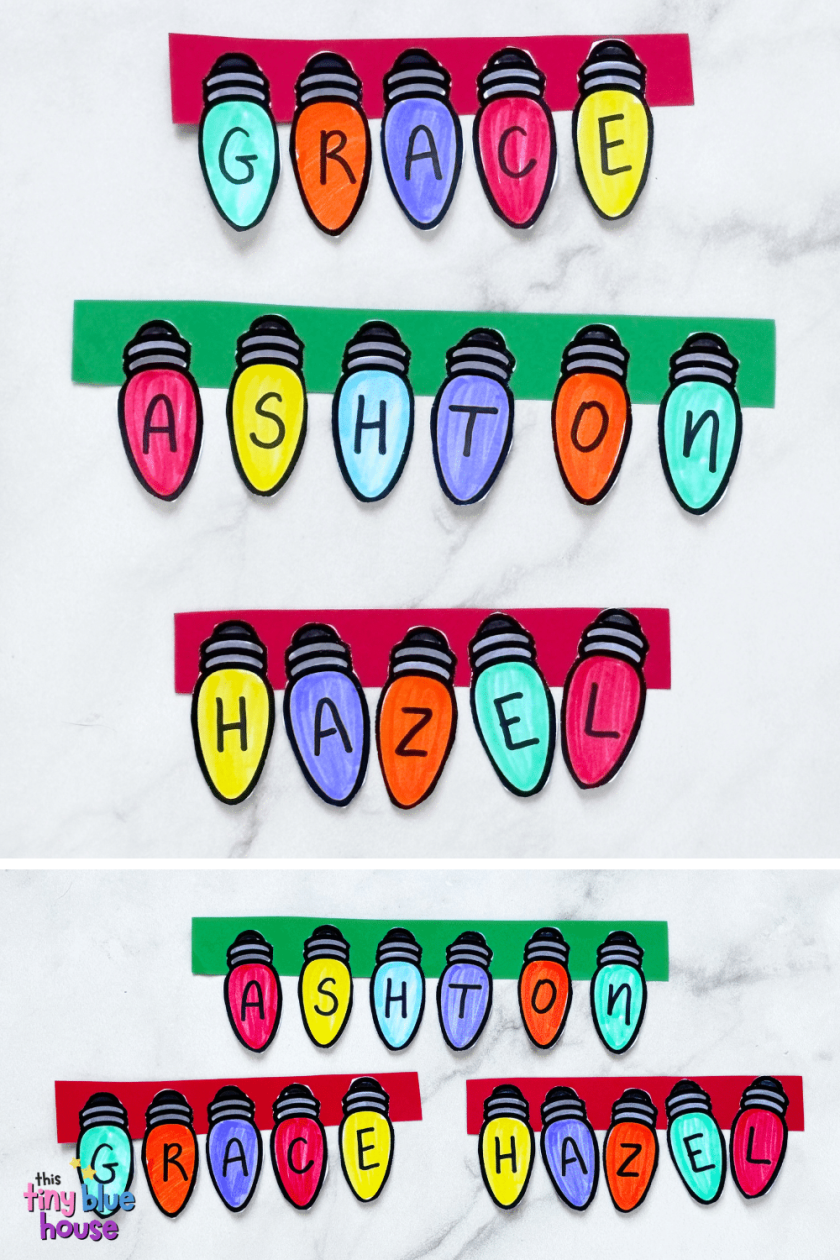 Christmas Light Name Craft