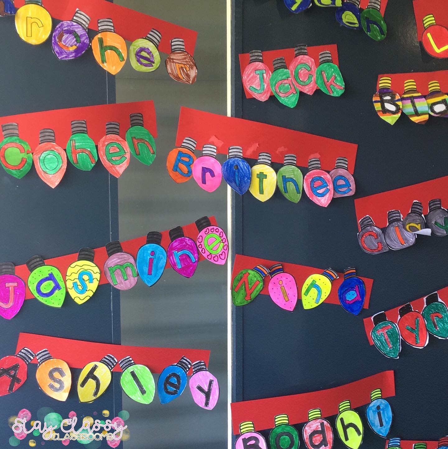Christmas Lights Name Craft Editable