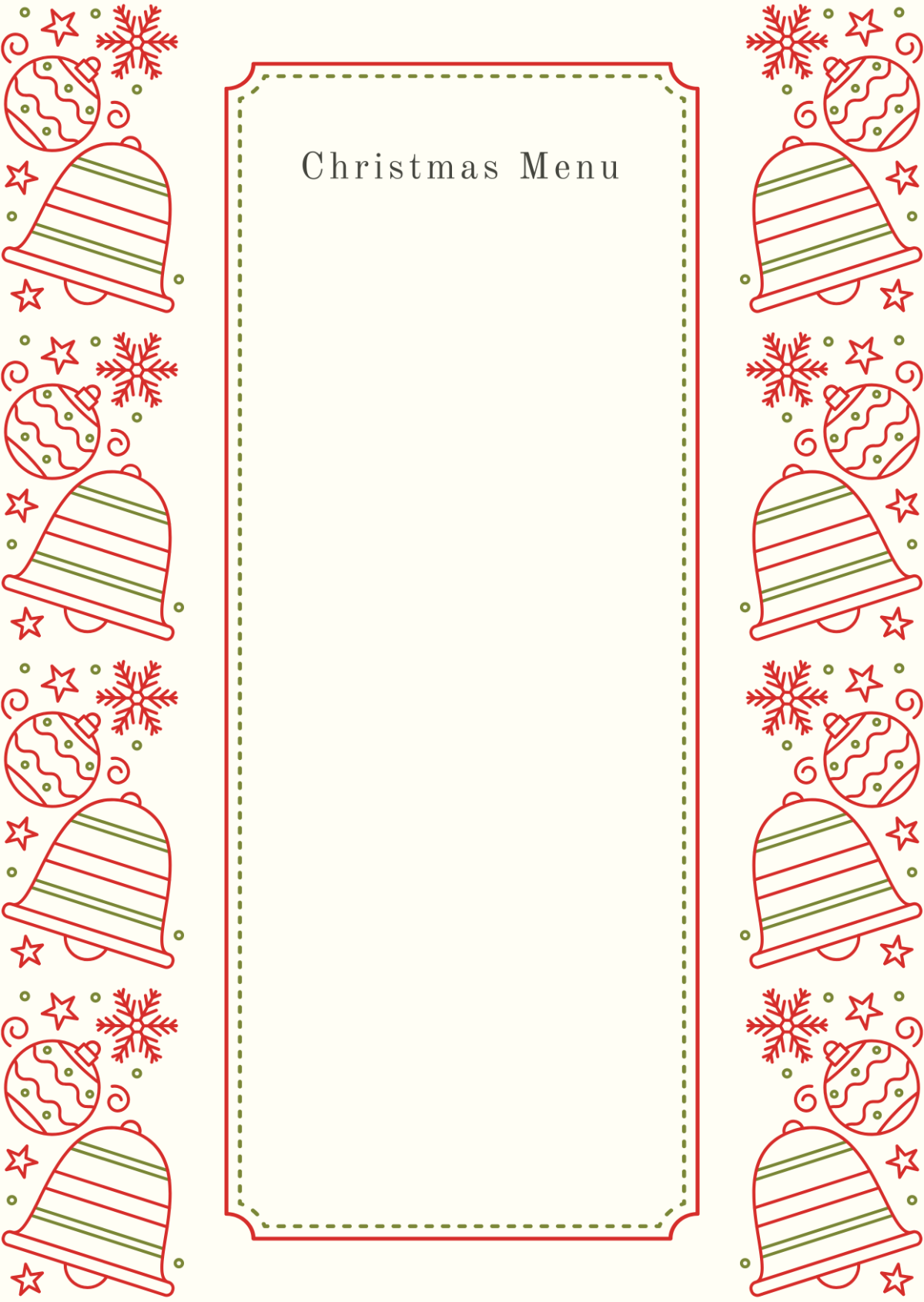 Christmas Menu Background