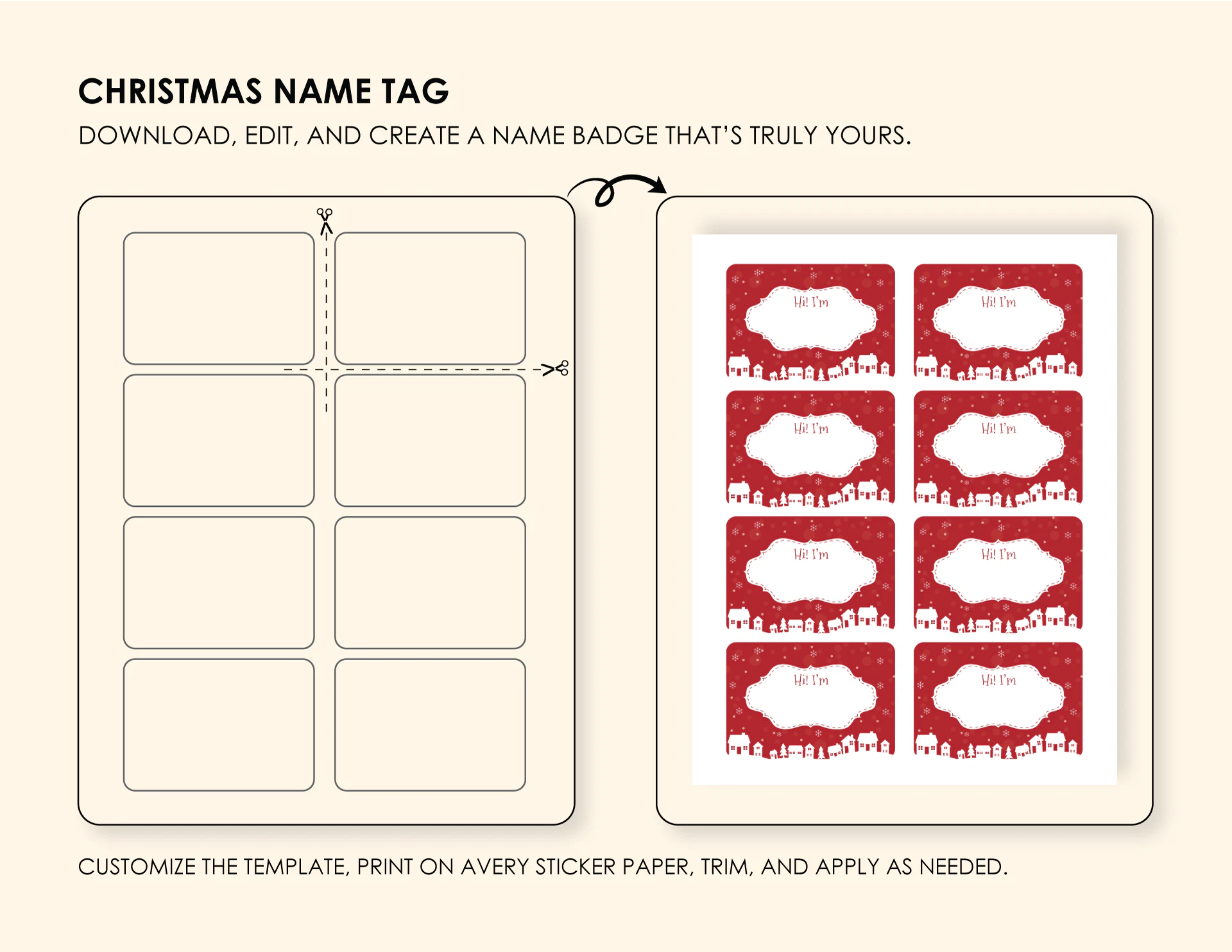 christmas name tag template christmas name tag template
