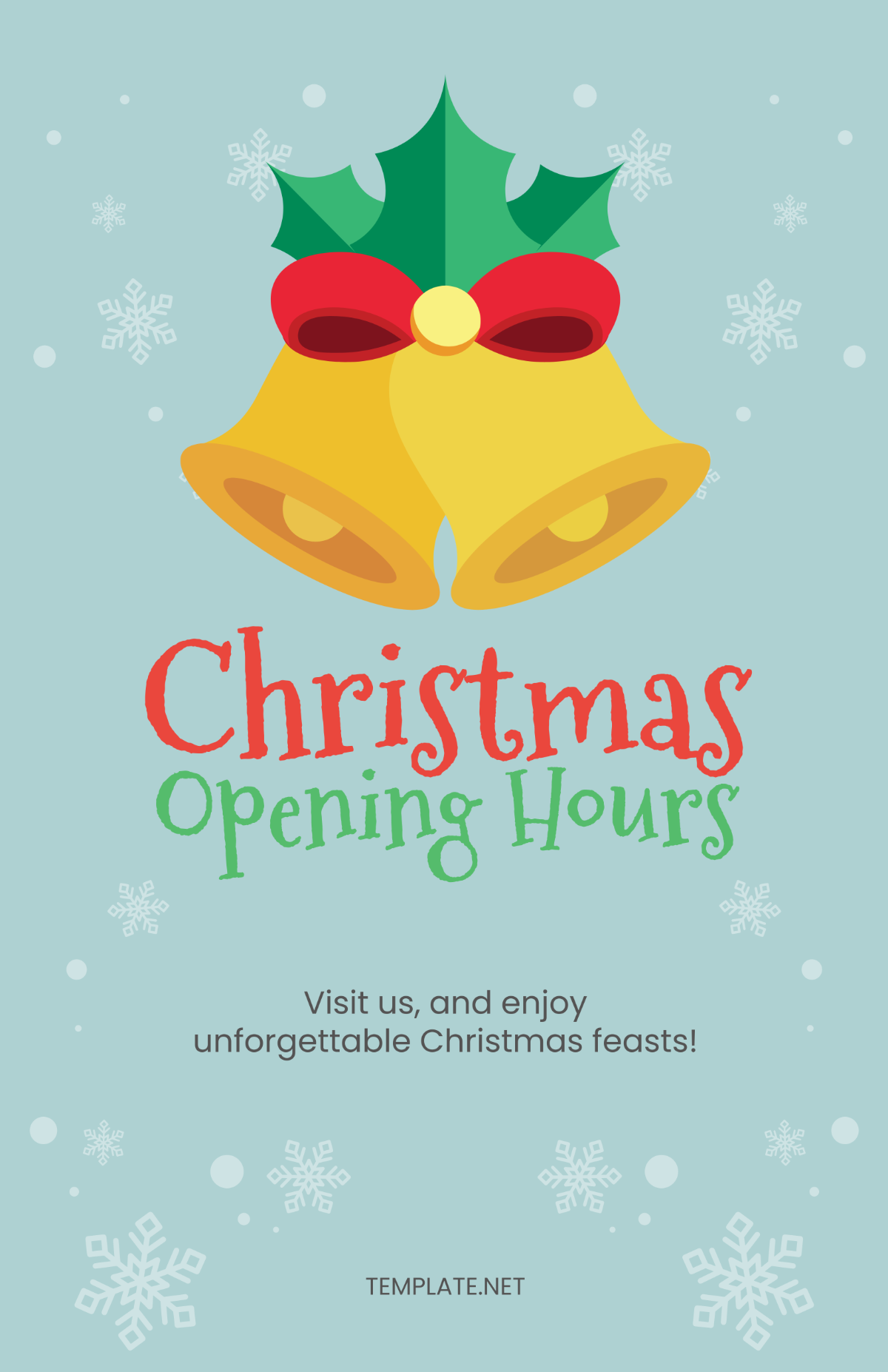 Christmas Opening Hours Poster Christmas Opening Hours Poster