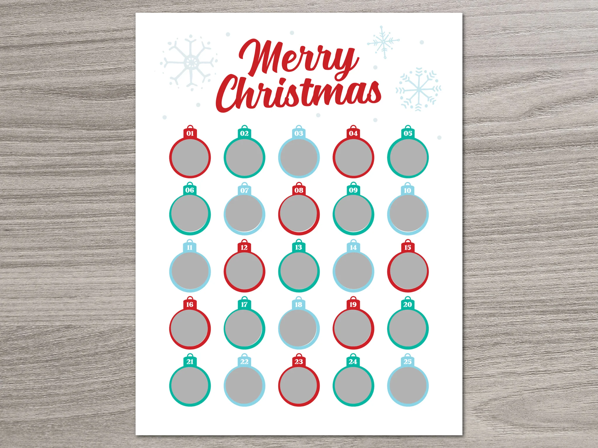 Christmas Ornament Scratch Off Advent Calendar Christmas Ornament Scratch Off Advent Calendar