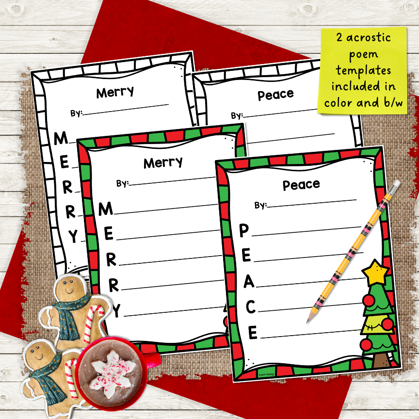 Christmas Ornament Wreath Craft With Acrostic Poem Templates Christmas Ornament Wreath Craft With Acrostic Poem Templates