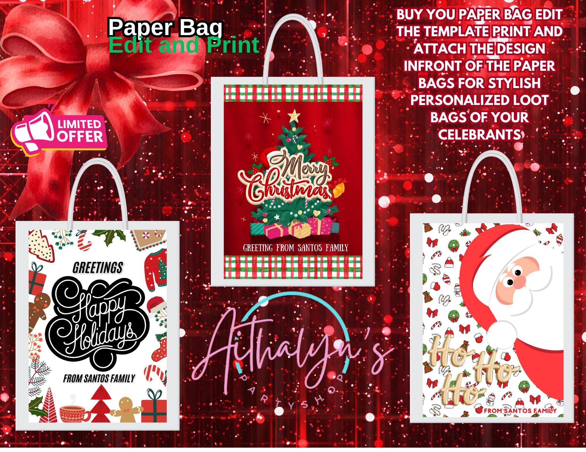 Christmas Paper Bag Design Printable Diy