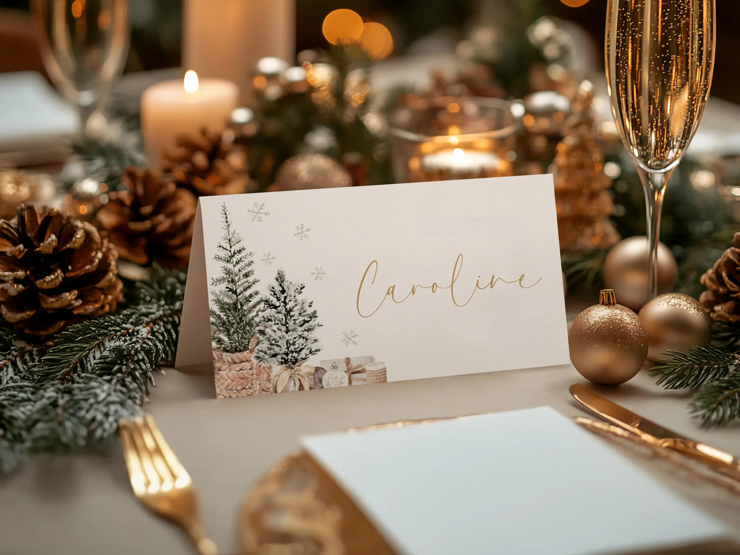 Christmas Place Card Template Holiday