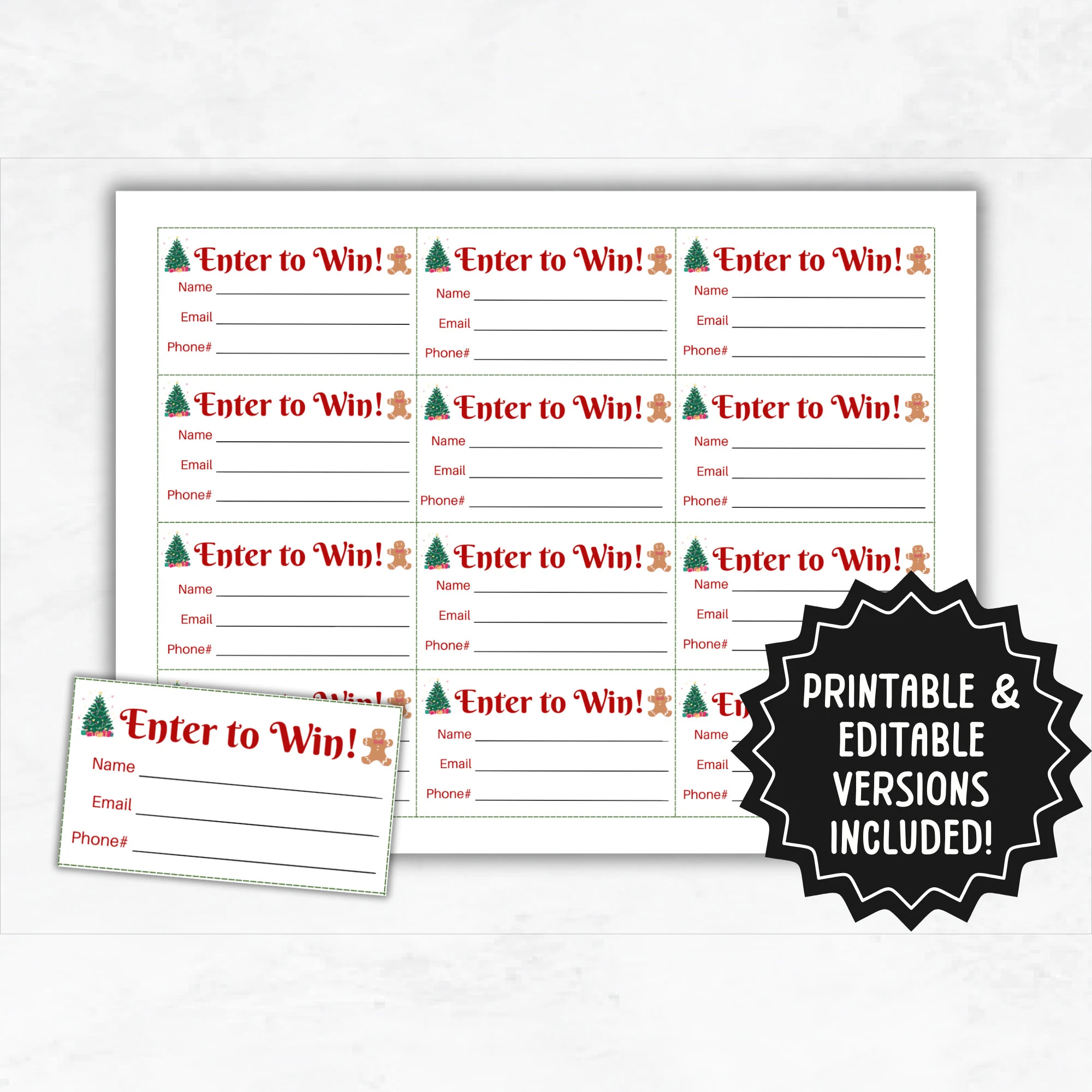 Christmas Raffle Ticket Template