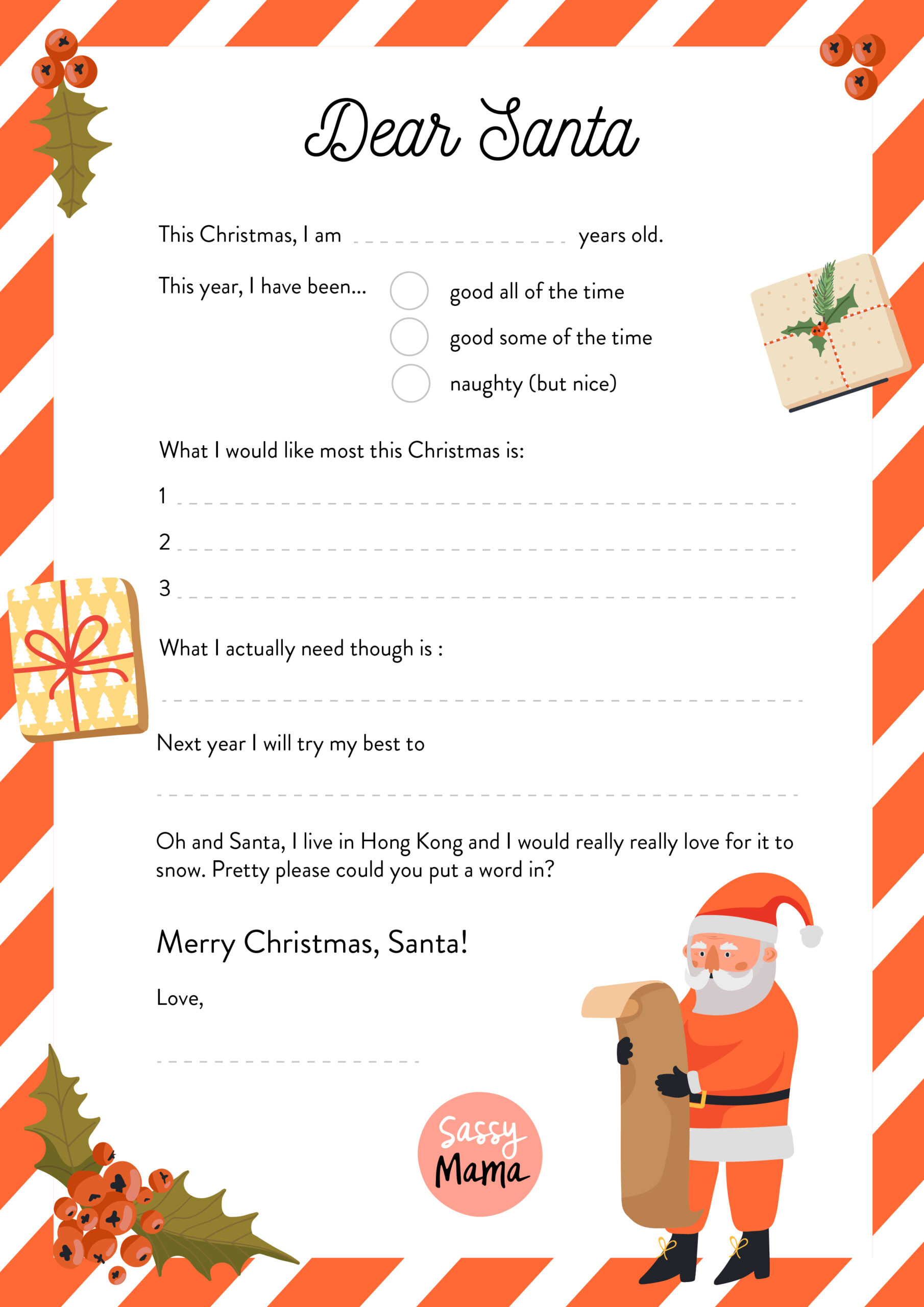 Christmas Santa Letter Nice List Free Downloadable Play