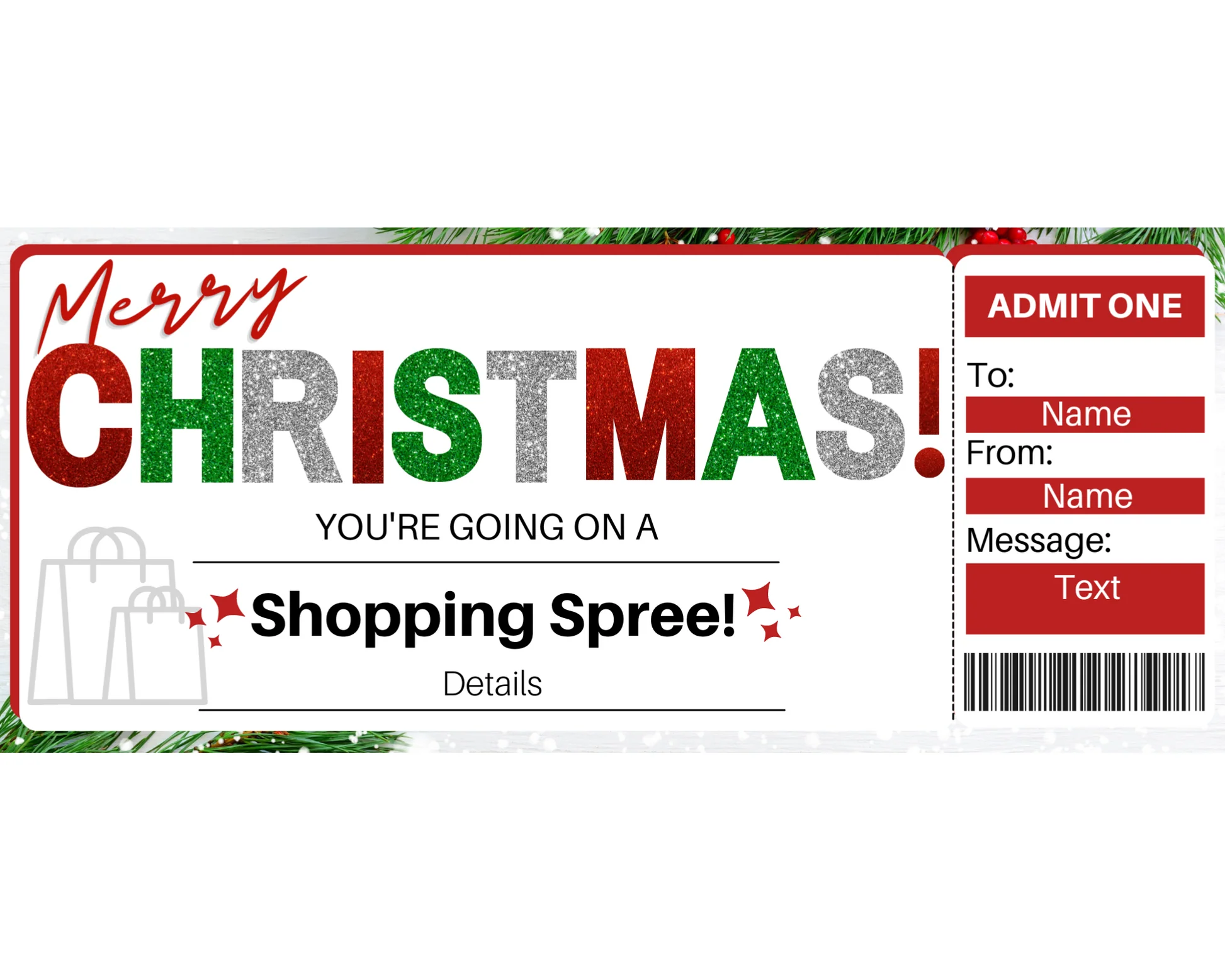christmas shopping spree certificate template christmas shopping spree certificate template