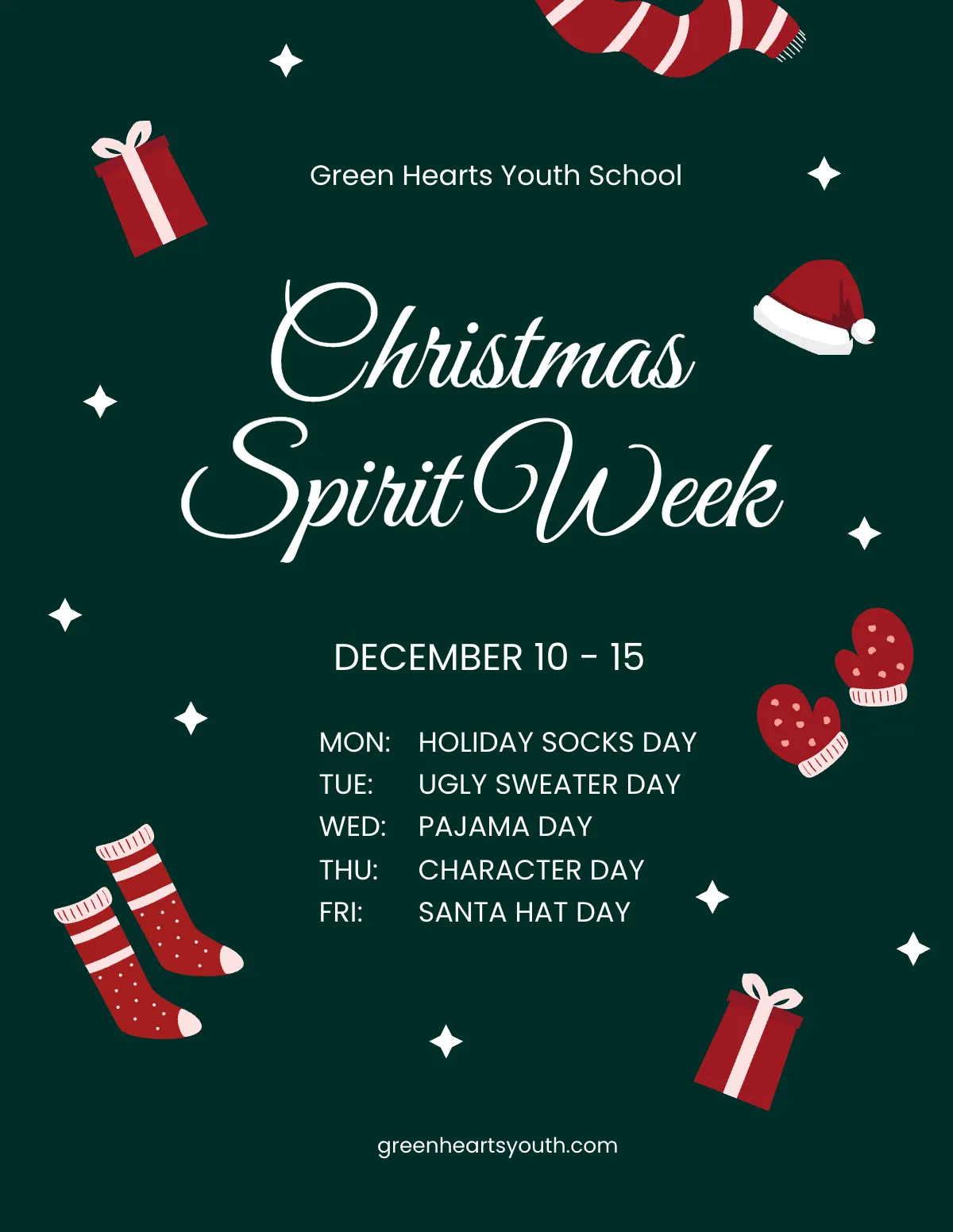 Christmas Spirit Week Flyer Christmas Spirit Week Flyer