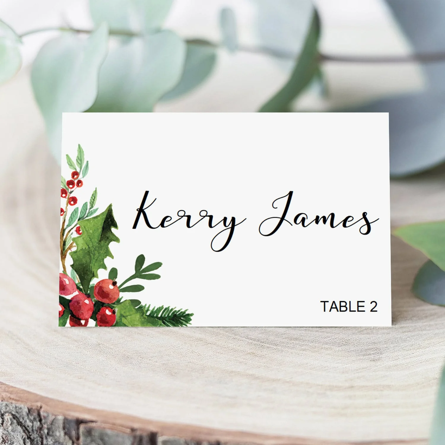 Christmas Table Decor Printable Place Card Template