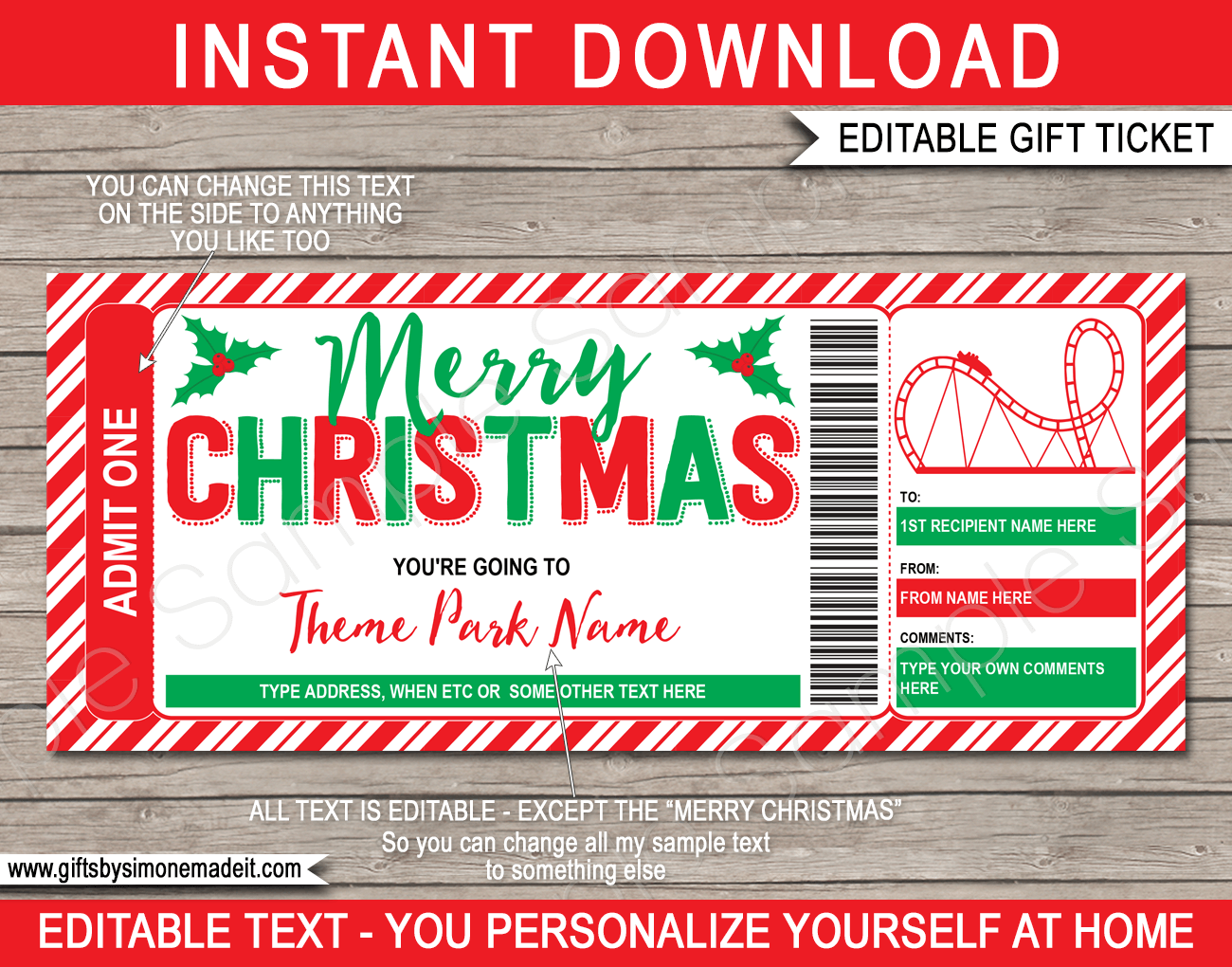 Christmas Theme Park Ticket