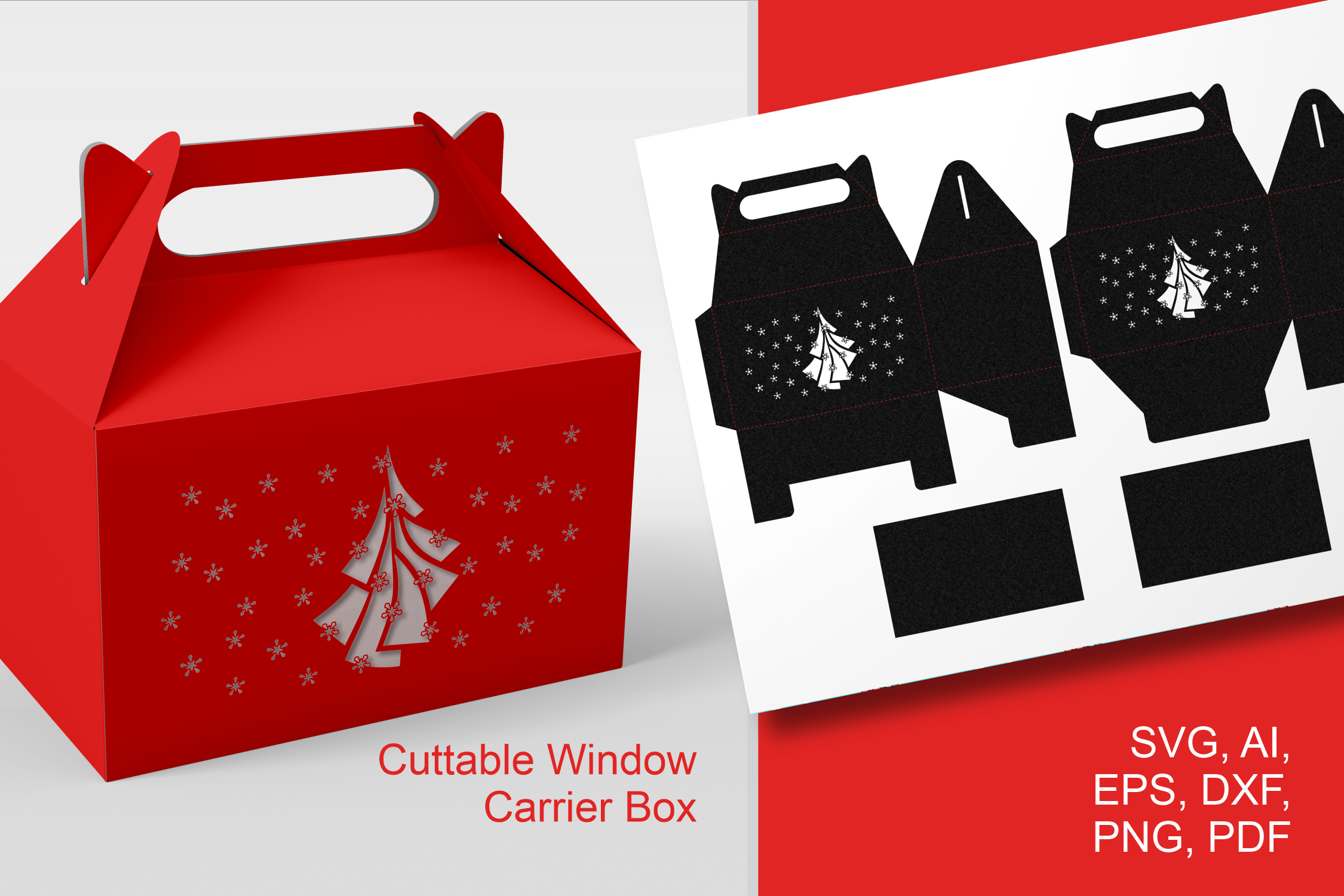Christmas Tree Carrier Gift Box Template Christmas Tree Carrier Gift Box Template