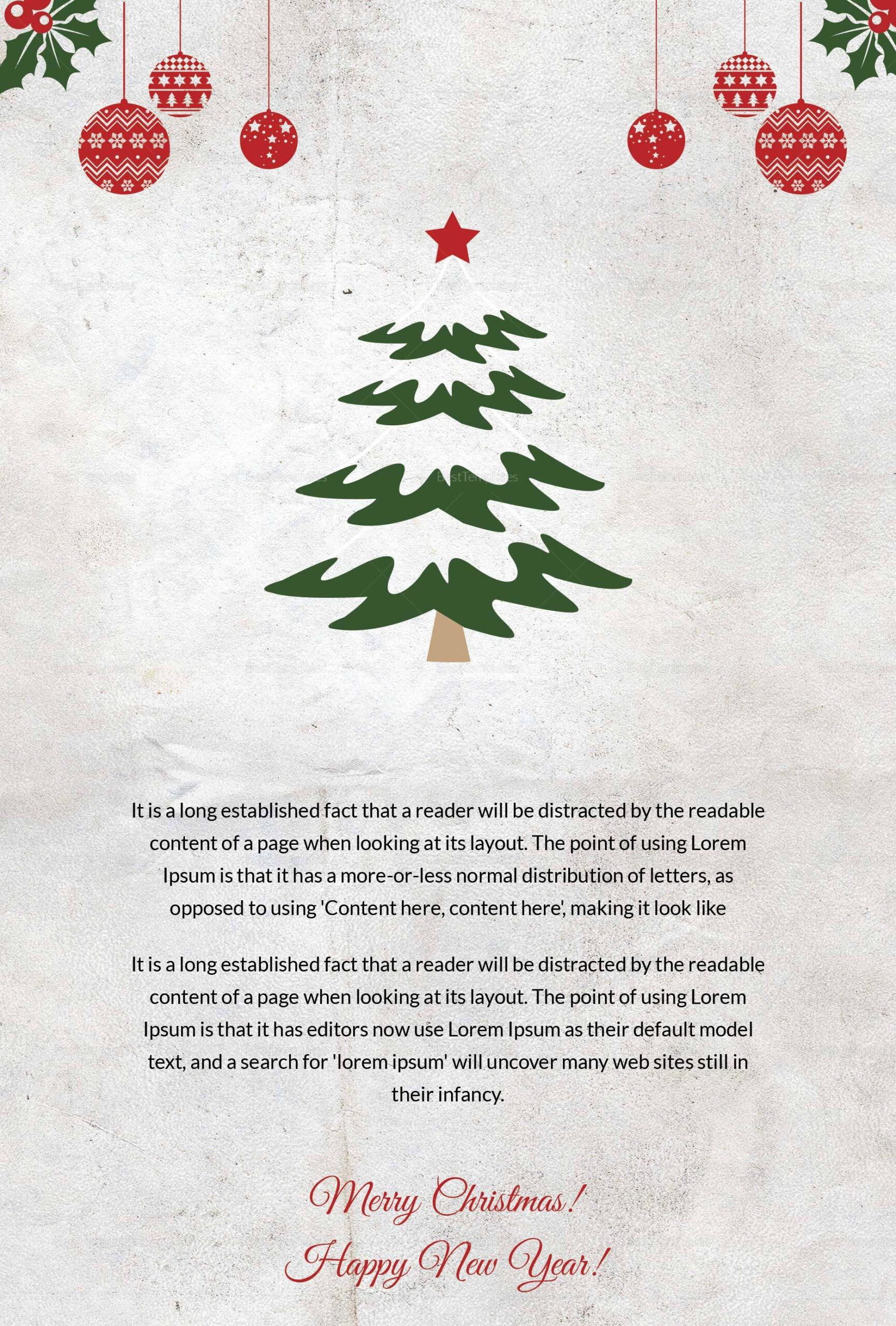 christmas thank you letter template