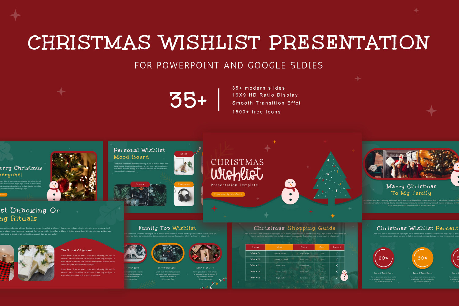 christmas wishlist templates google slides