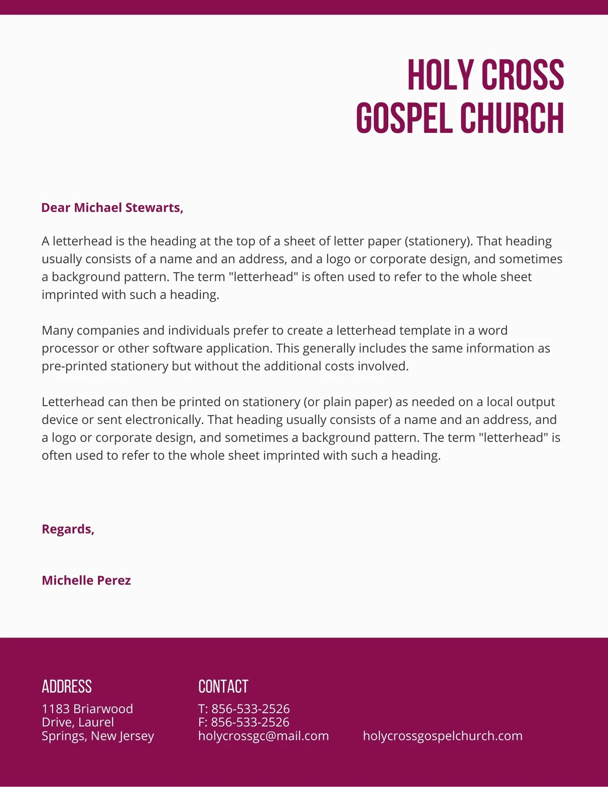 free printable church letterhead template free printable church letterhead template