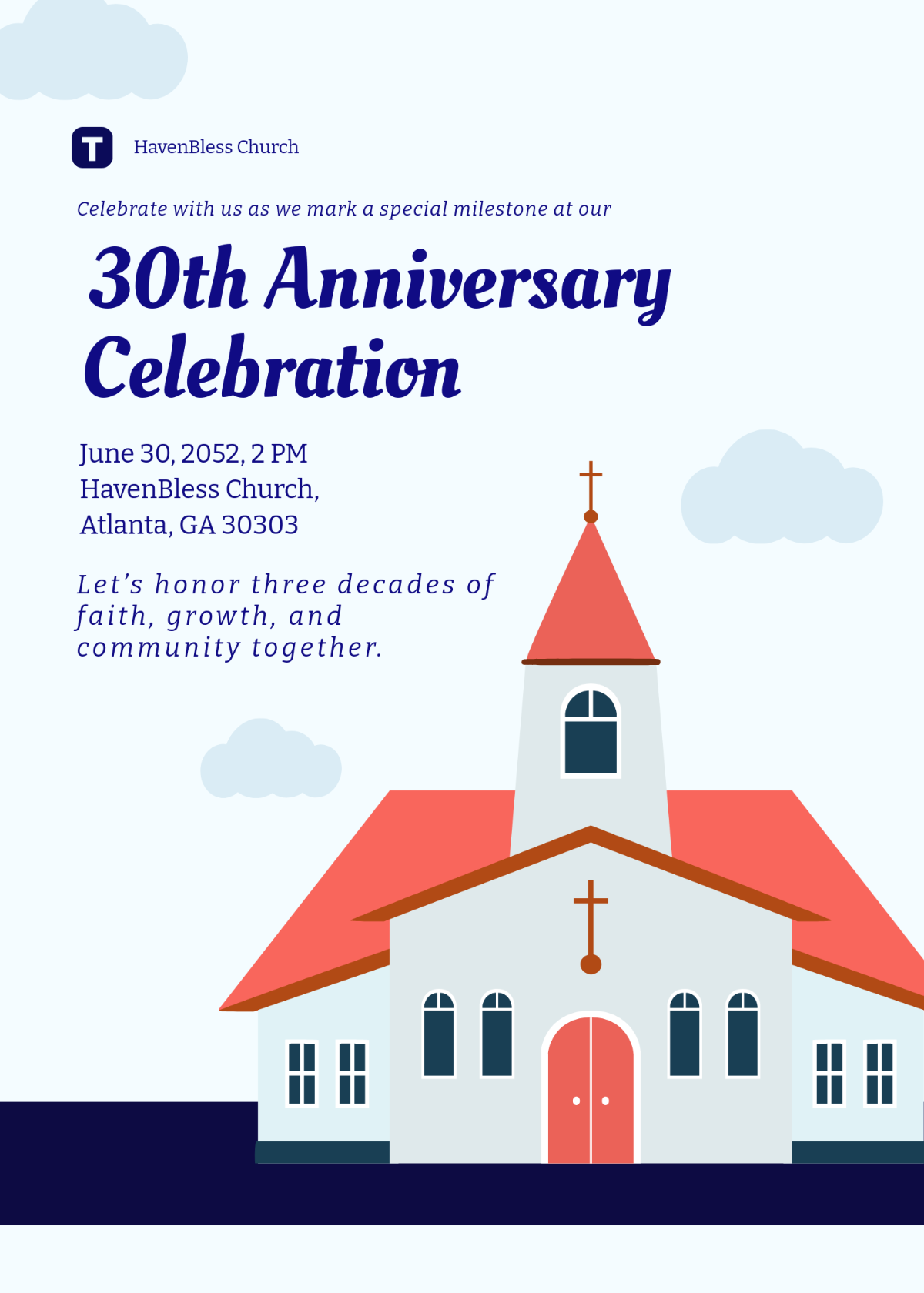 Church Anniversary Invitation Letter