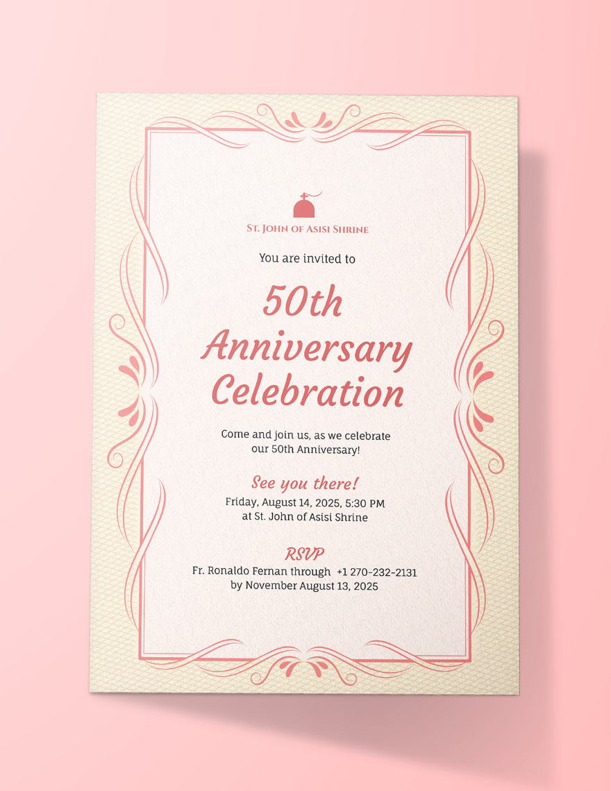 Church Anniversary Invitation