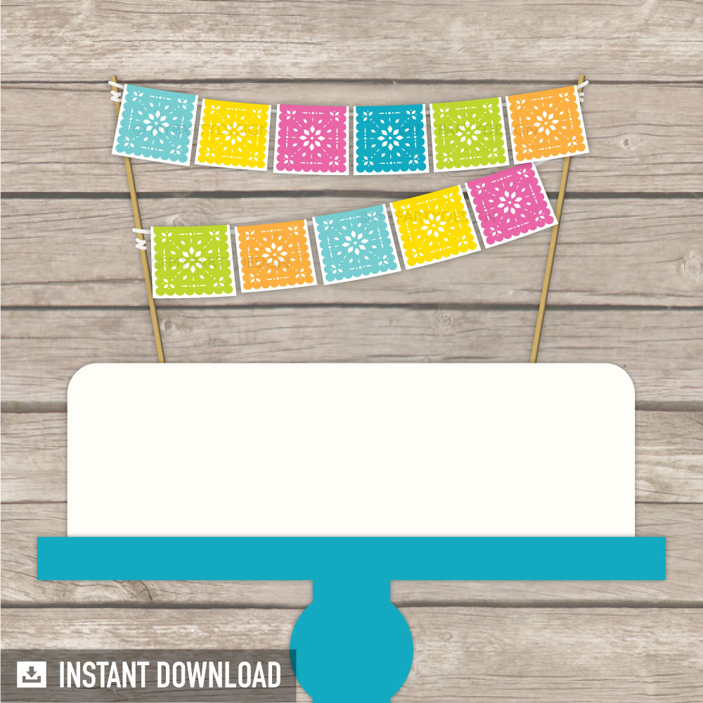 Cinco De Mayo Papel Picado Cake Topper