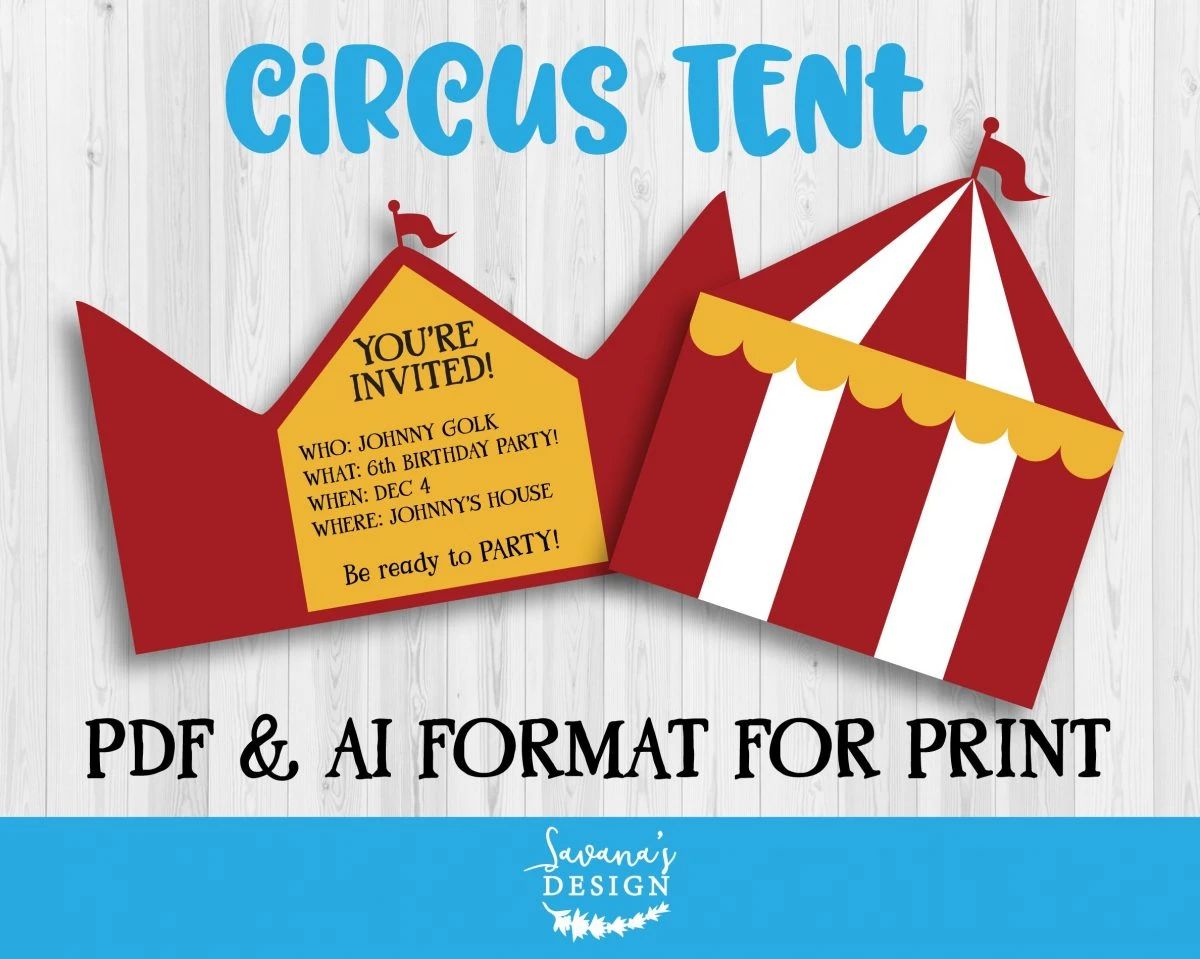 free printable circus invitation template