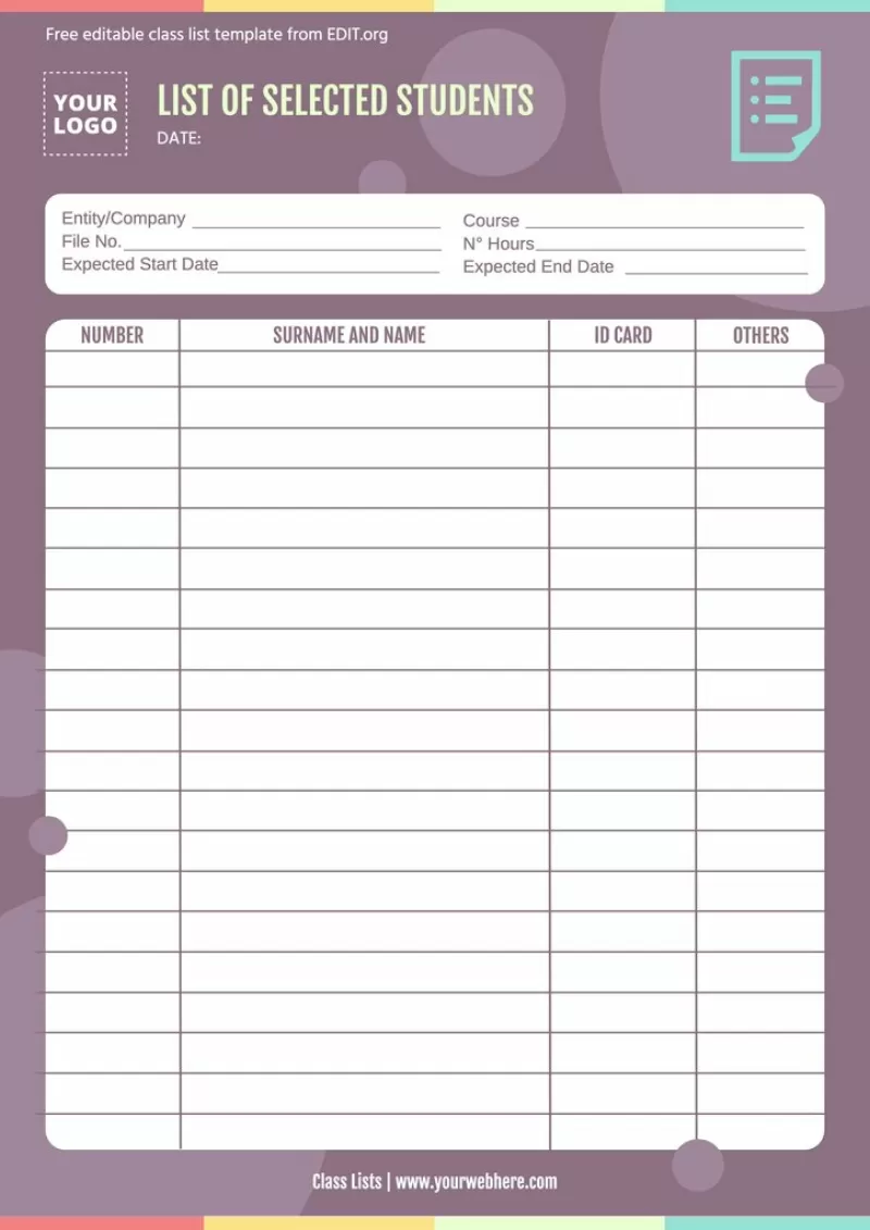 Class List Templates