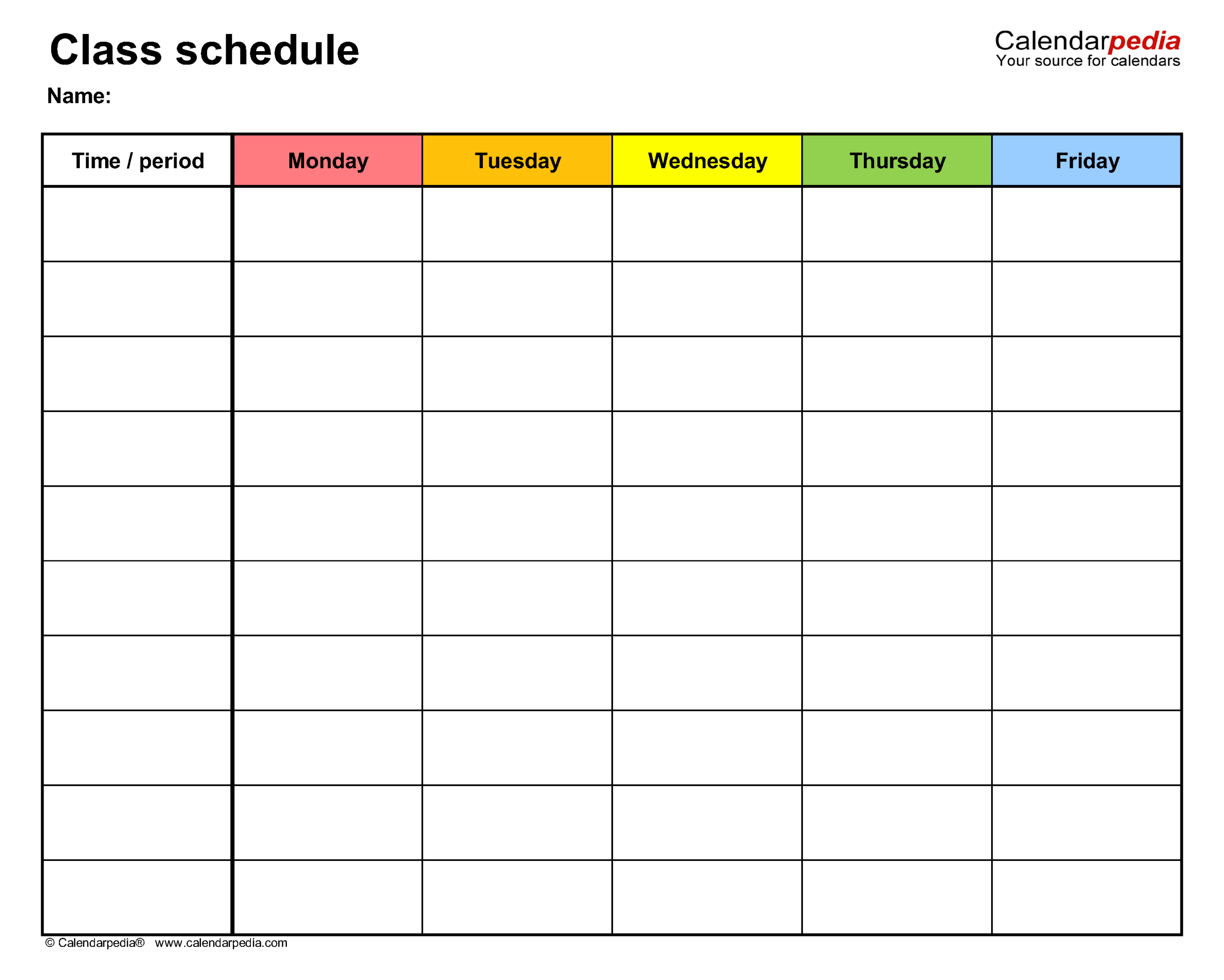 Class Schedule Pdf Templates Class Schedule Pdf Templates