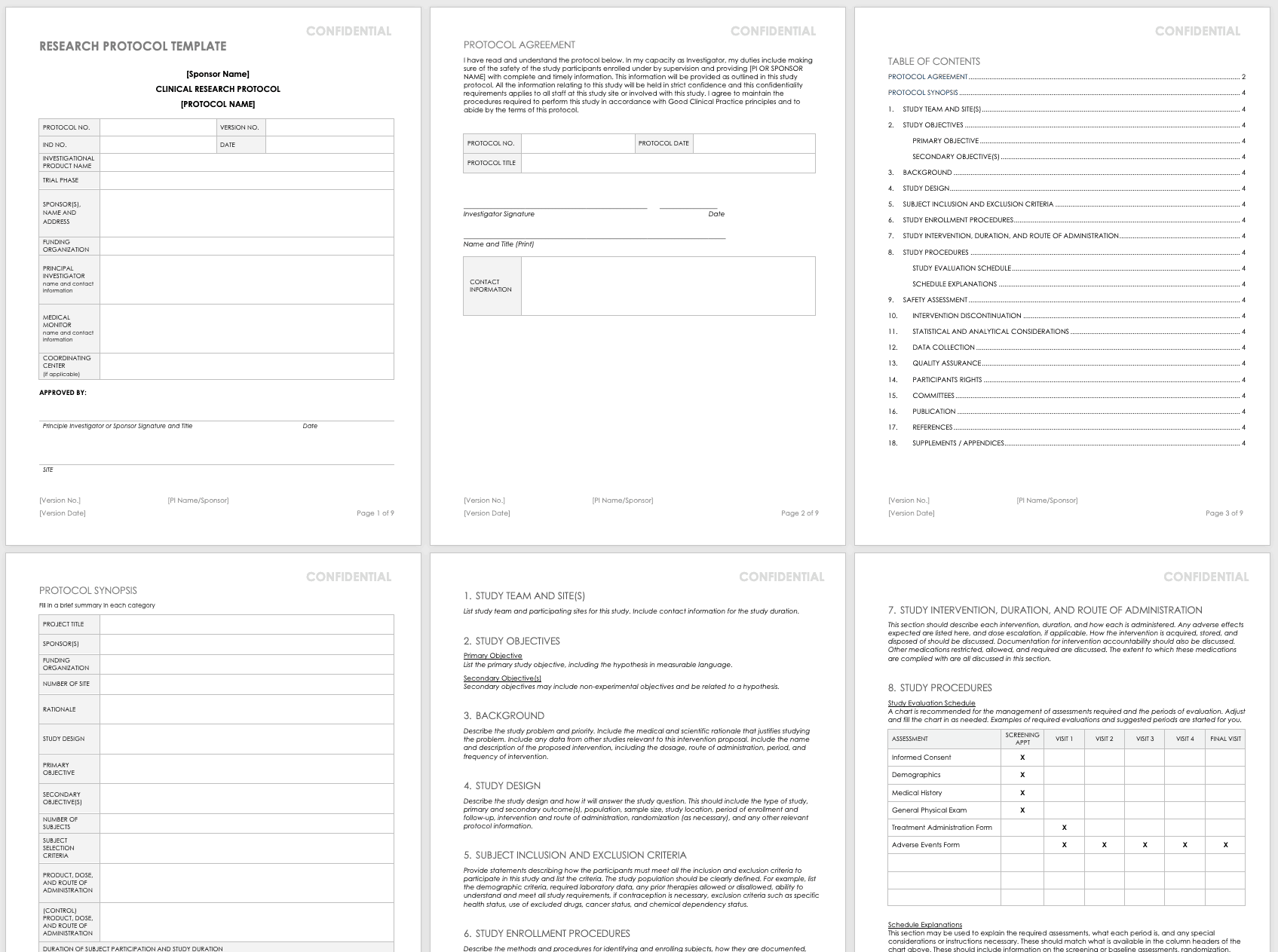 Clinical Trial Templates Samples