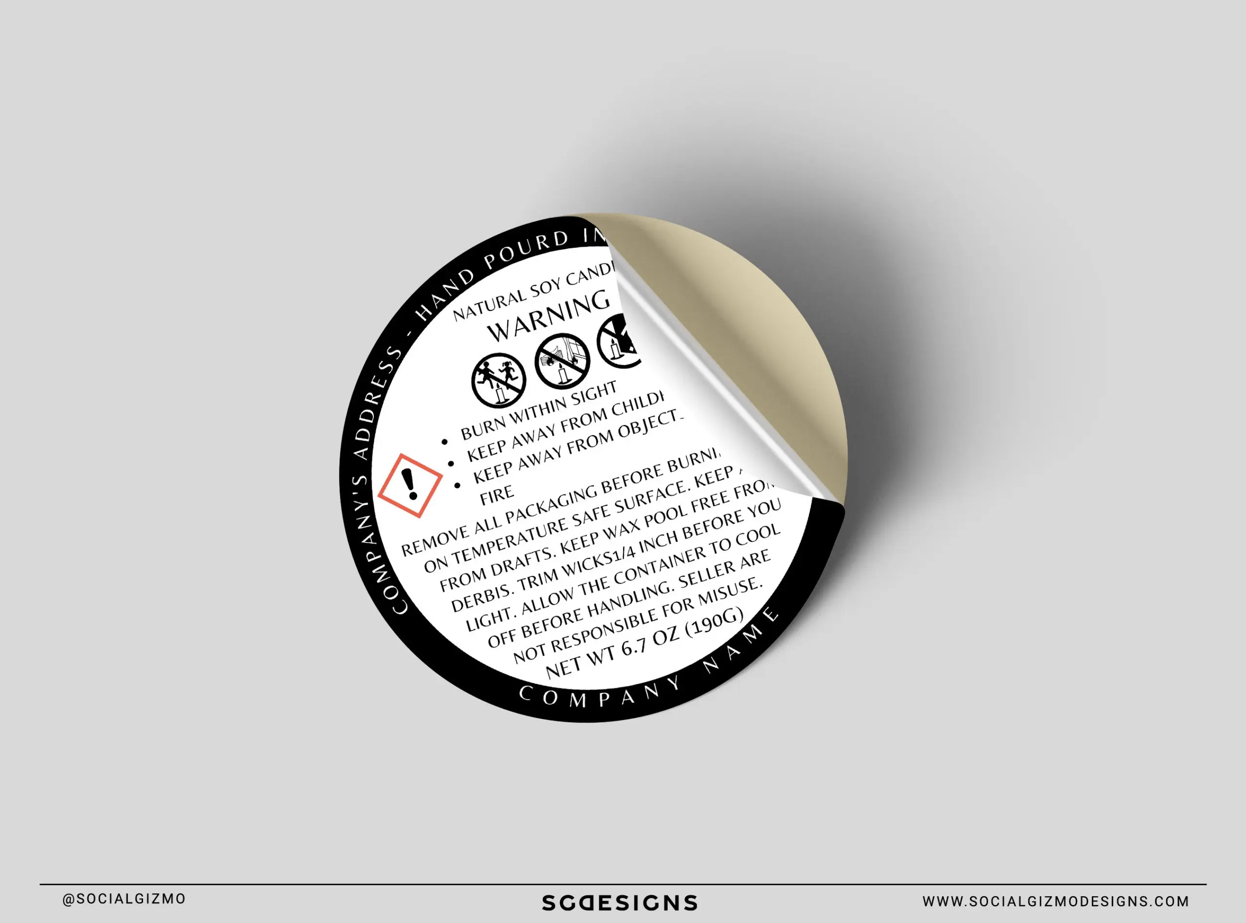 Clp Candle Warning Label Template