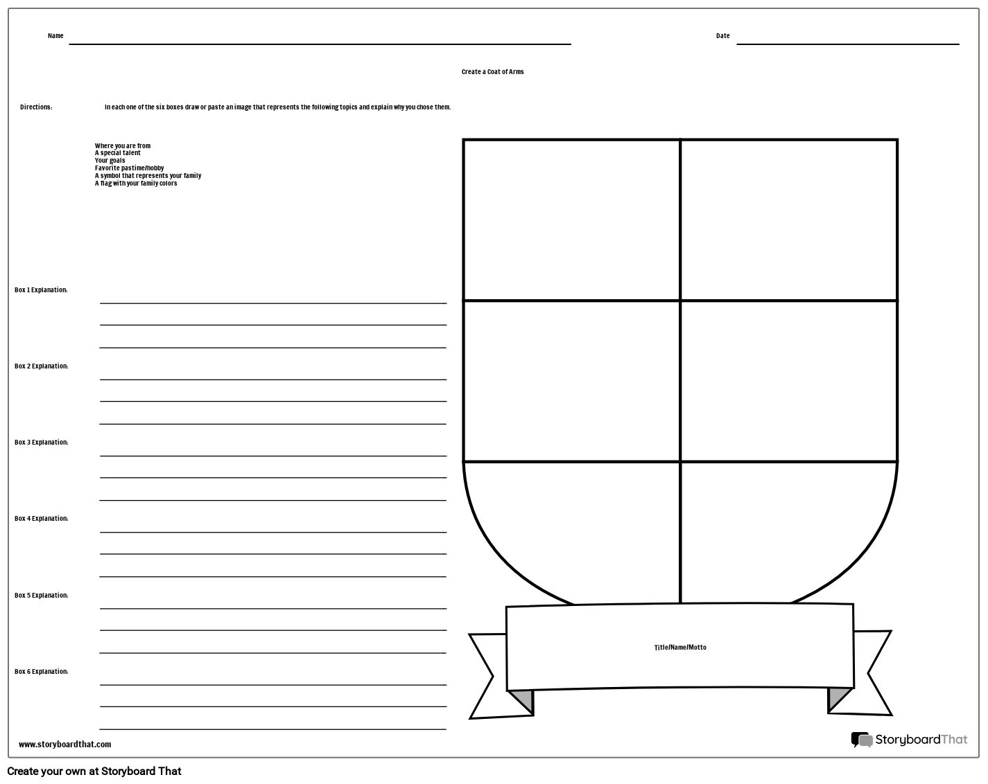 free printable coat of arms template