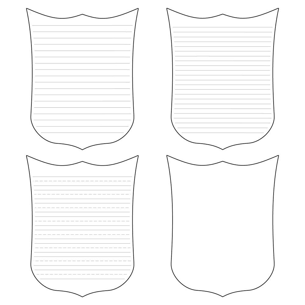 Coat Of Arms Shield Shaped Writing Template