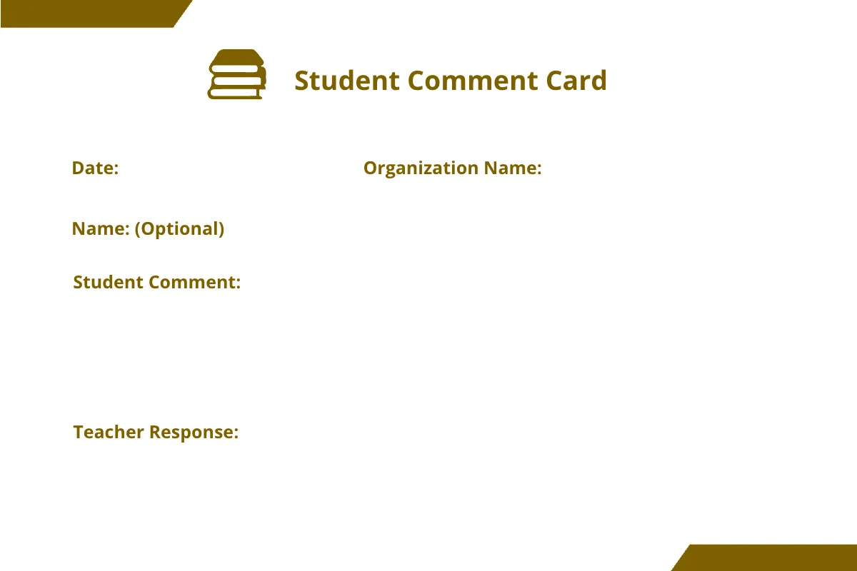 Comment Cards Comment Cards